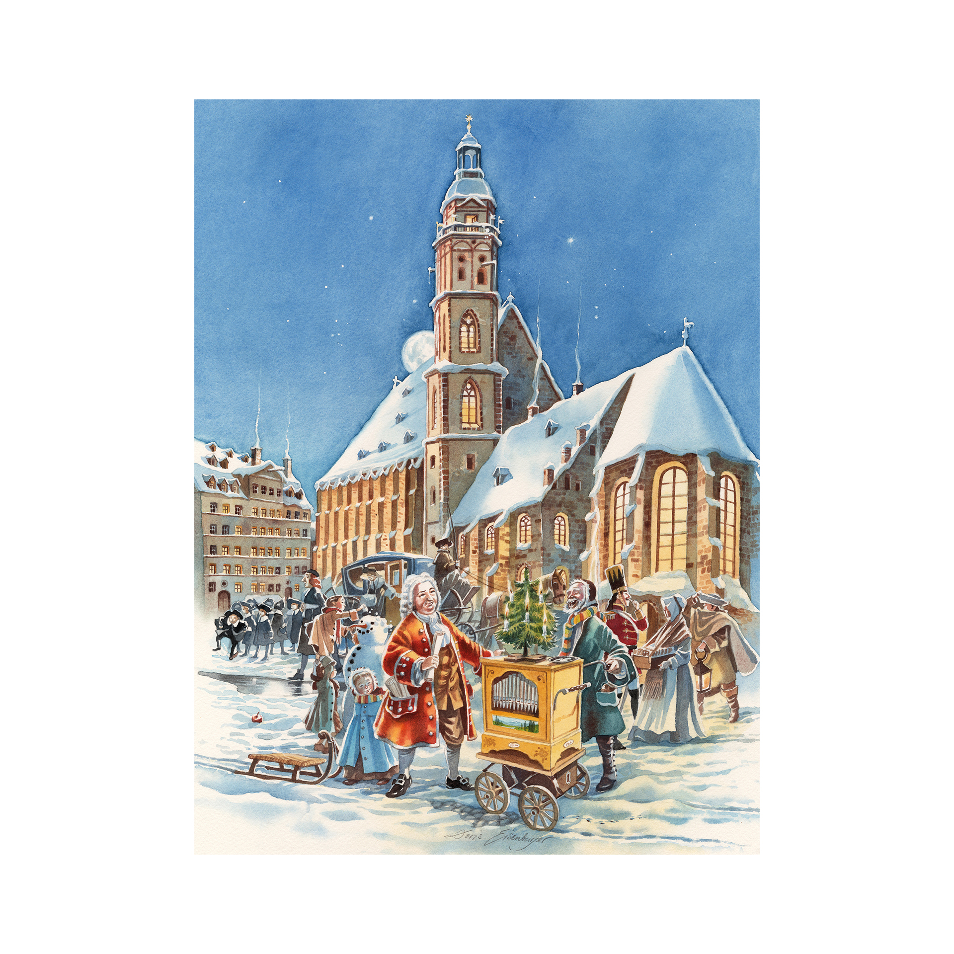 Adventskalender J.S. Bach vor Thomaskirche Leipzig