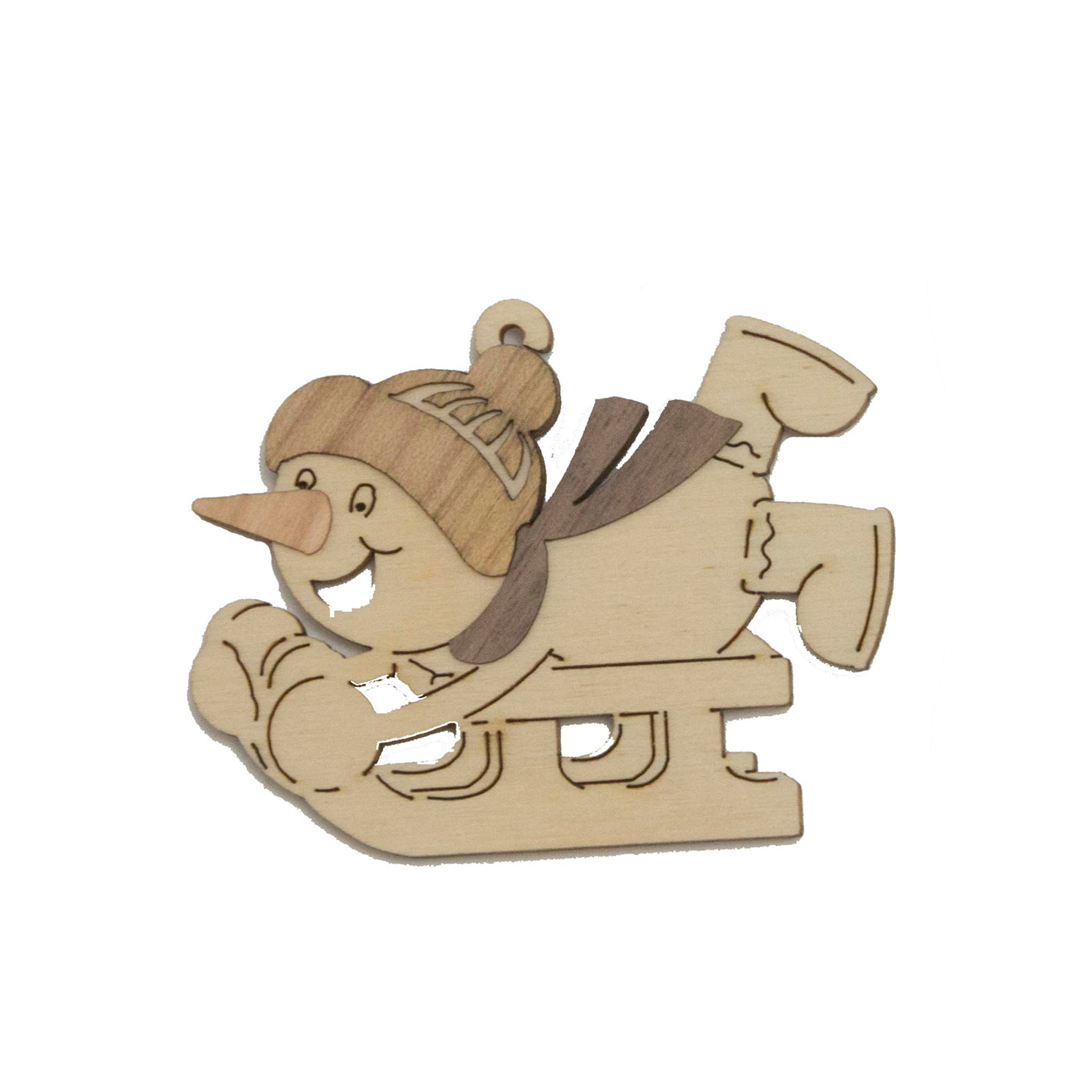 Baumschmuck Schneemann Sportler mit Schlitten Baumschmuck Schneemann Sportler mit Schlitten