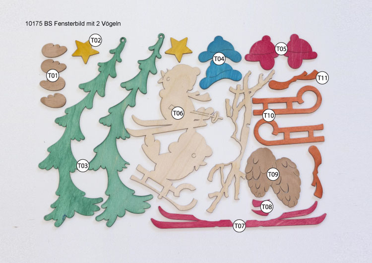 Bastelset Fensterbild mit 2 Vögeln