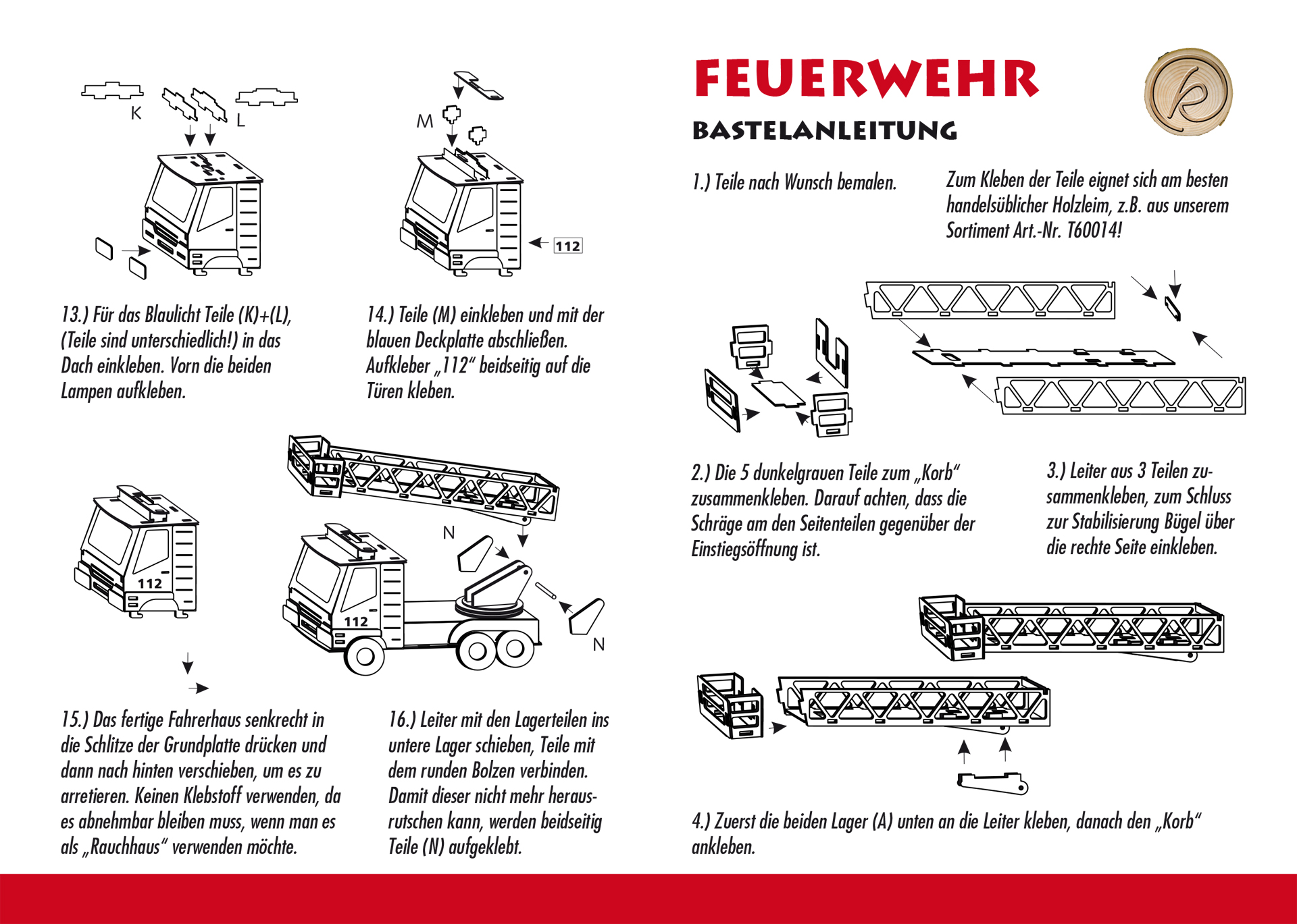 Bastelset Feuerwehr Rauchhaus