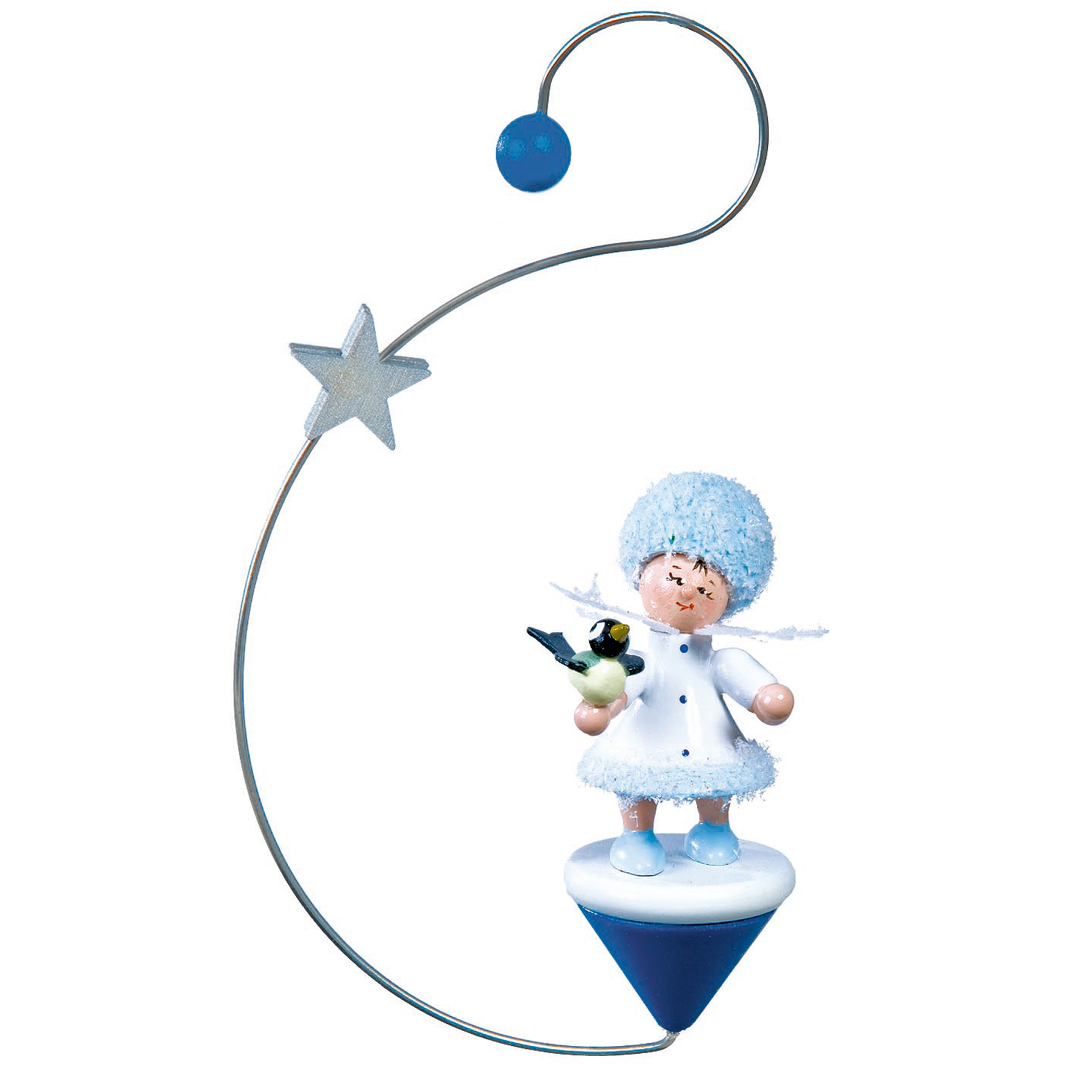 Baumschmuck Schneeflöckchen mit Vögelchen