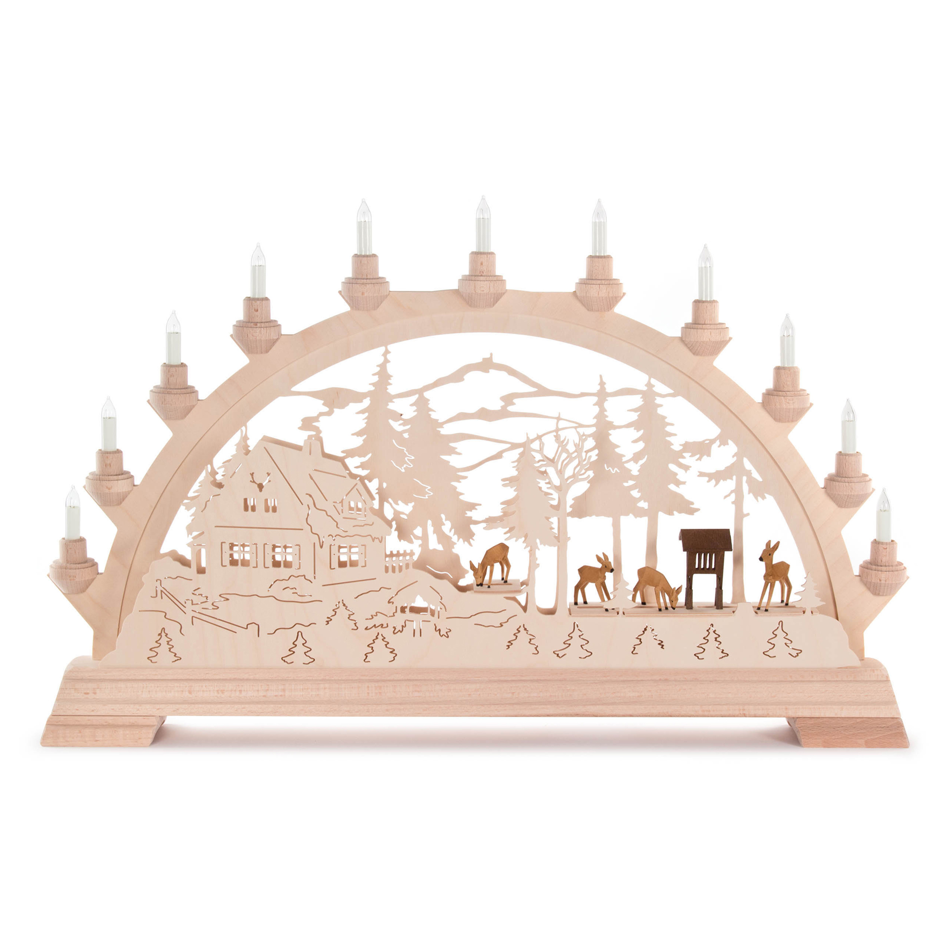 Schwibbogen Forsthaus mit Rehen Schwibbogen Forsthaus mit Rehen