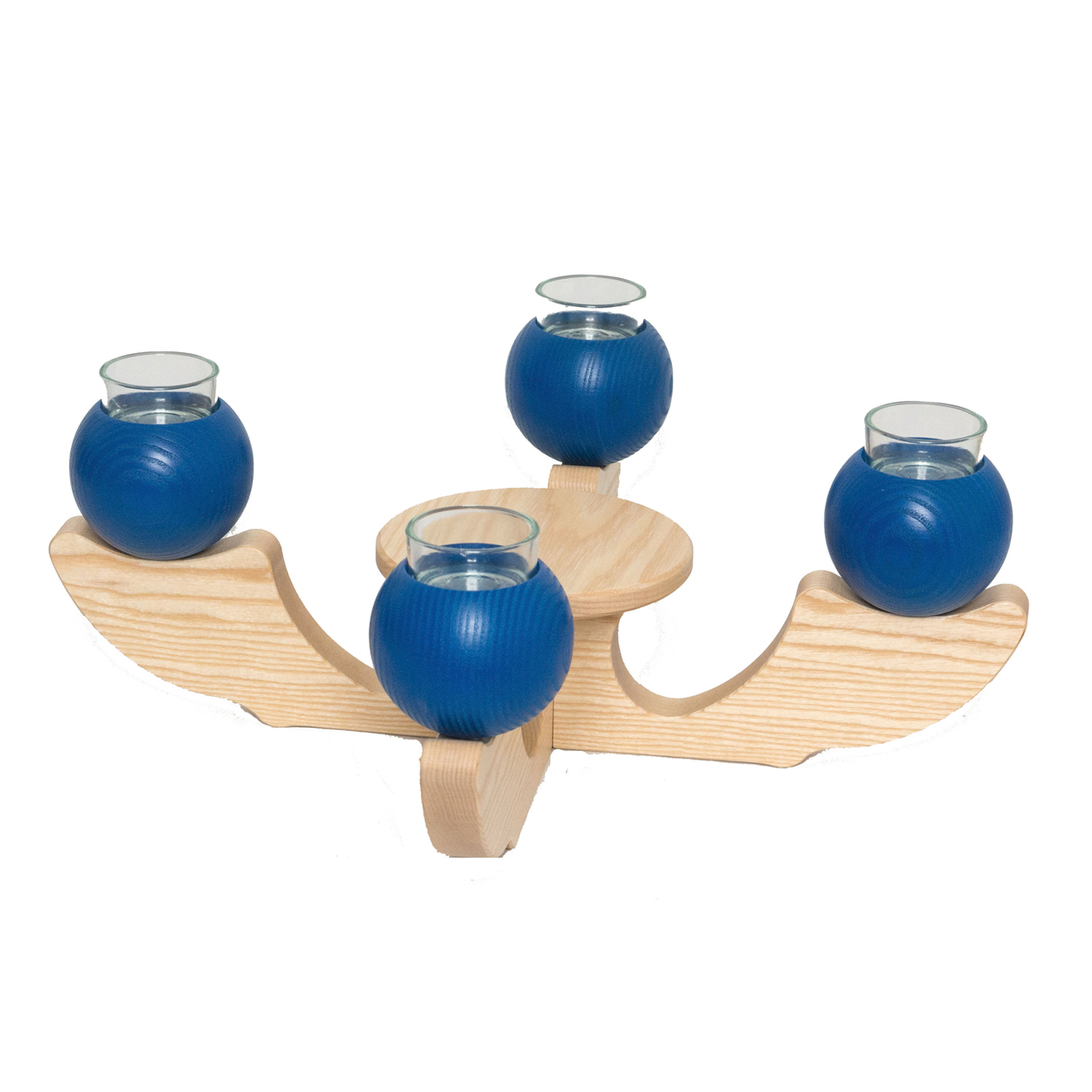 Tischleuchter 4-armig, blau