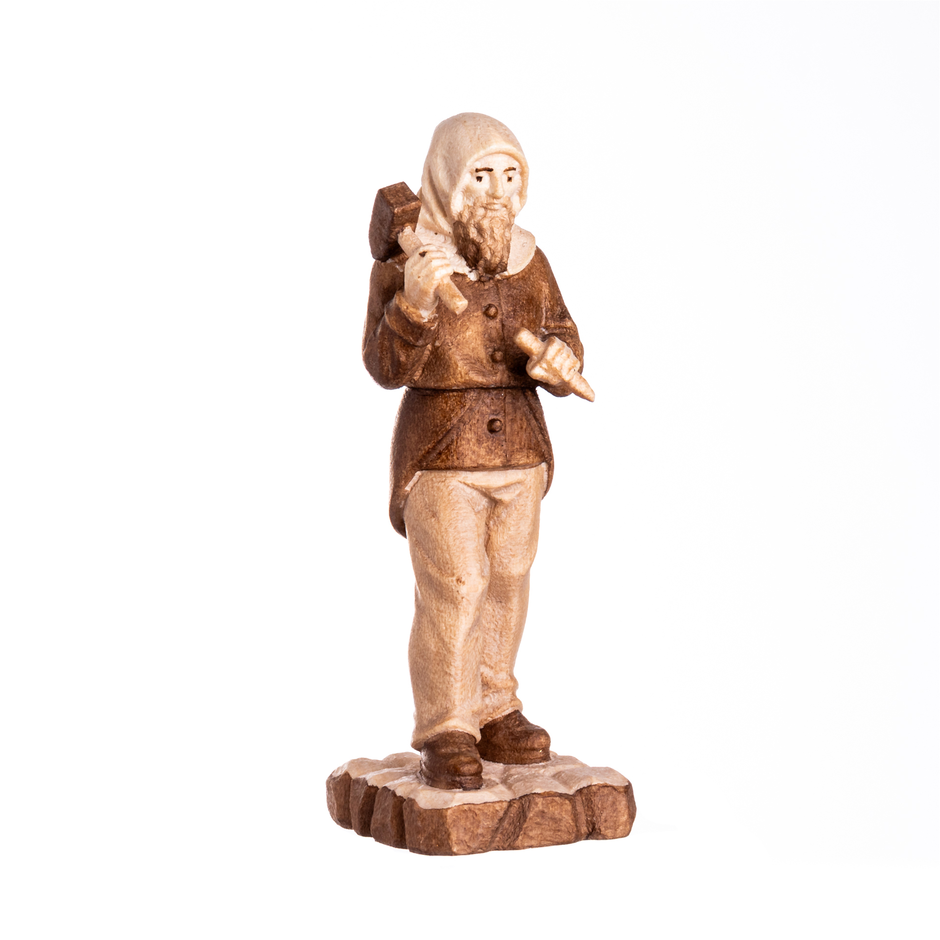 Bergmann Hauer mit Hammer und Maisel 10cm, gebeizt