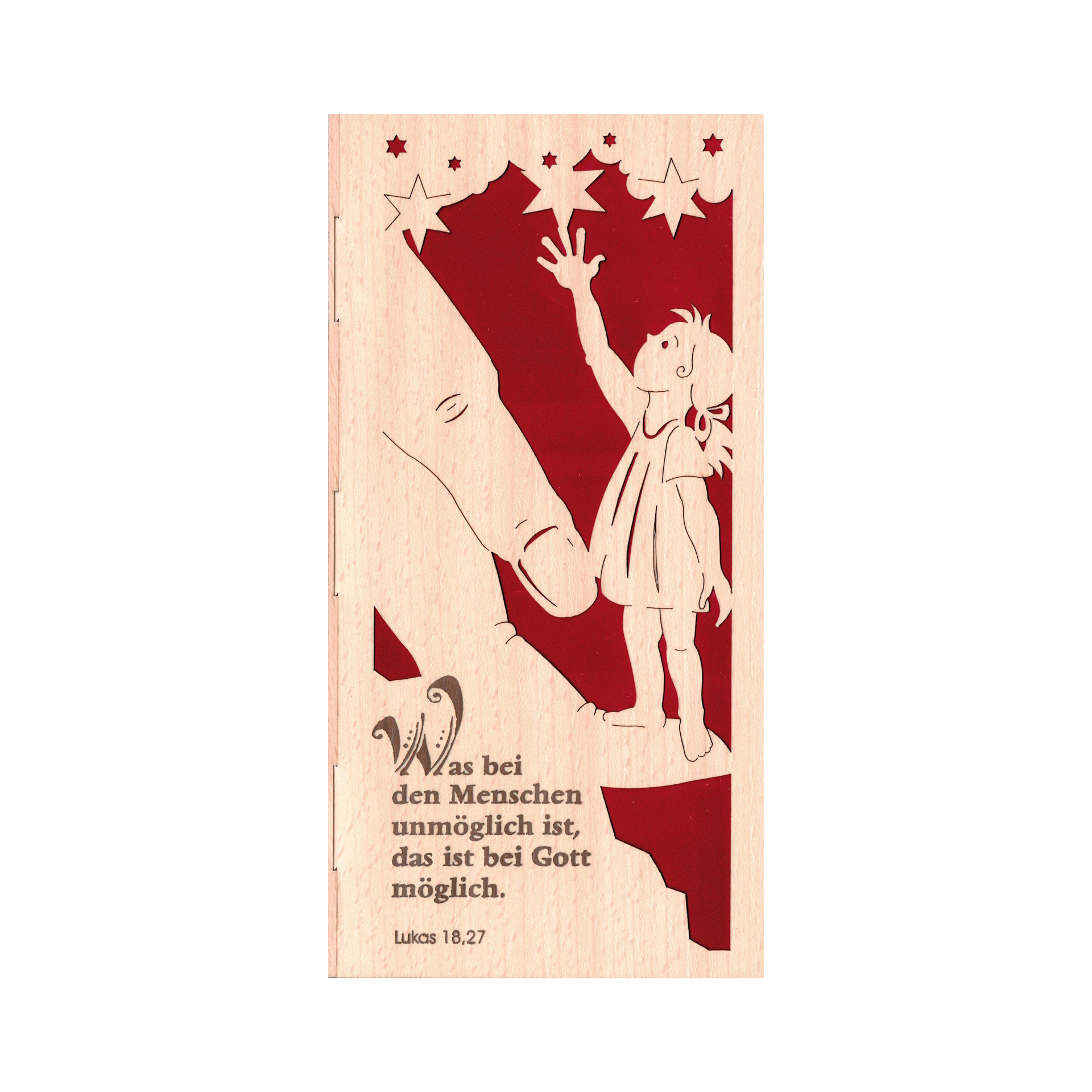 Furnierkarte Jahreslosung 2009, Lukas 18,27 Furnierkarte Jahreslosung 2009, Lukas 18,27
