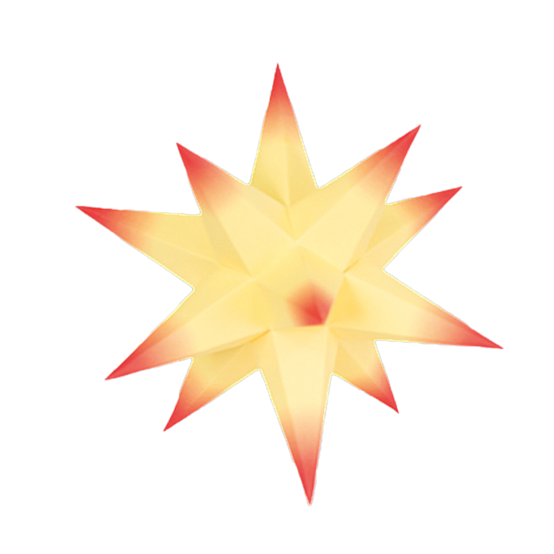 Bausatz für Adventssterne, 3er Set gelb mit roten Spitzen Bausatz für Adventssterne, 3er Set gelb mit roten Spitzen