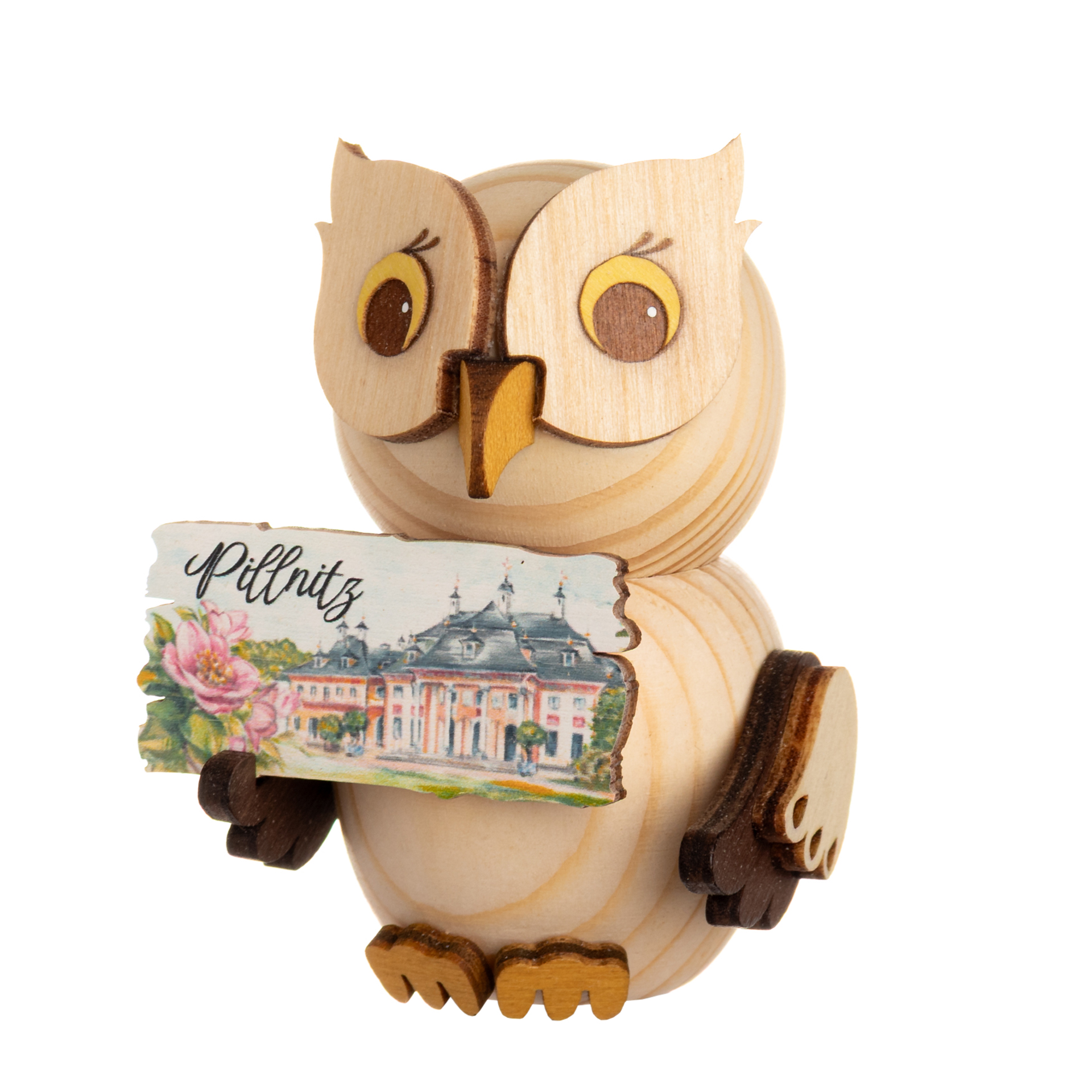 MINI Eule mit "Schloss Pillnitz"-Schild