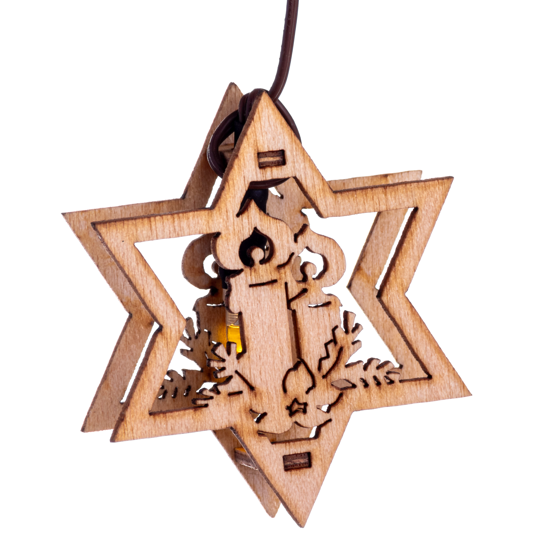 Miniatur Fensterbild Stern mit Kerzen, elektrisch Miniatur Fensterbild Stern mit Kerzen, elektrisch