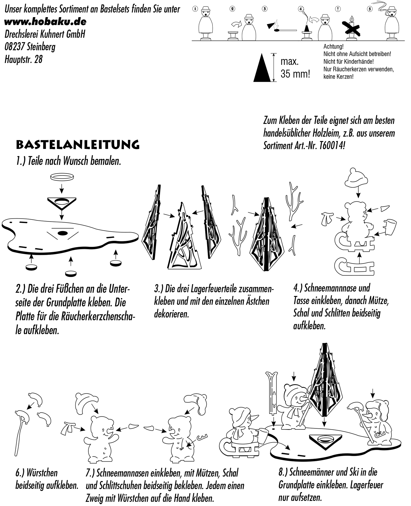 Bastelset Rauchhaus Schneemann Sportler