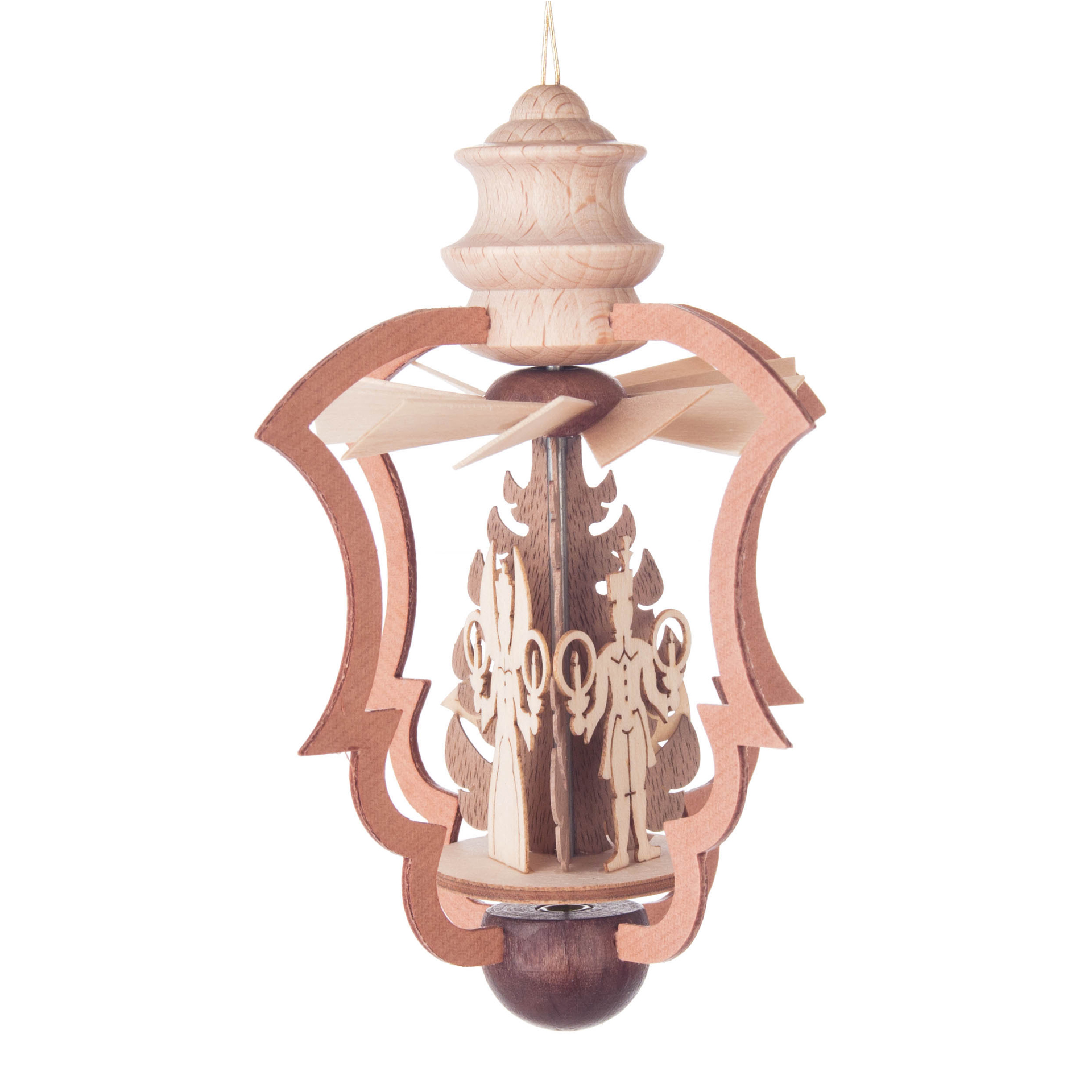 Mini Pyramide mit Engel und Bergmann, Wärmespiel hängend Mini Pyramide mit Engel und Bergmann, Wärmespiel hängend