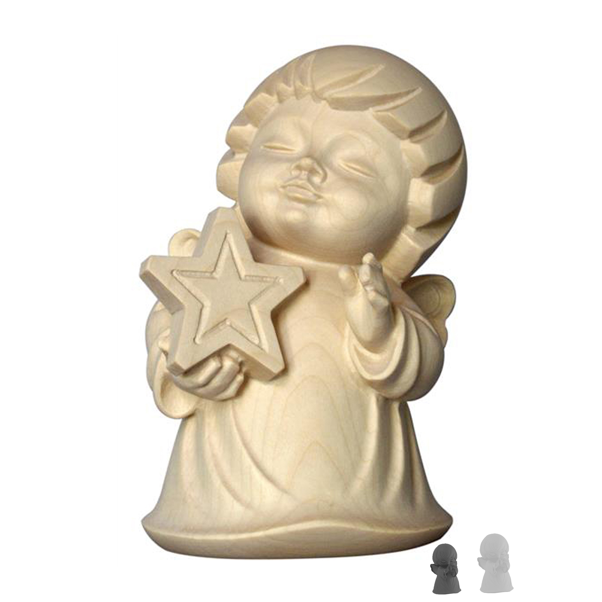 Engel mit Stern 4cm, natur 