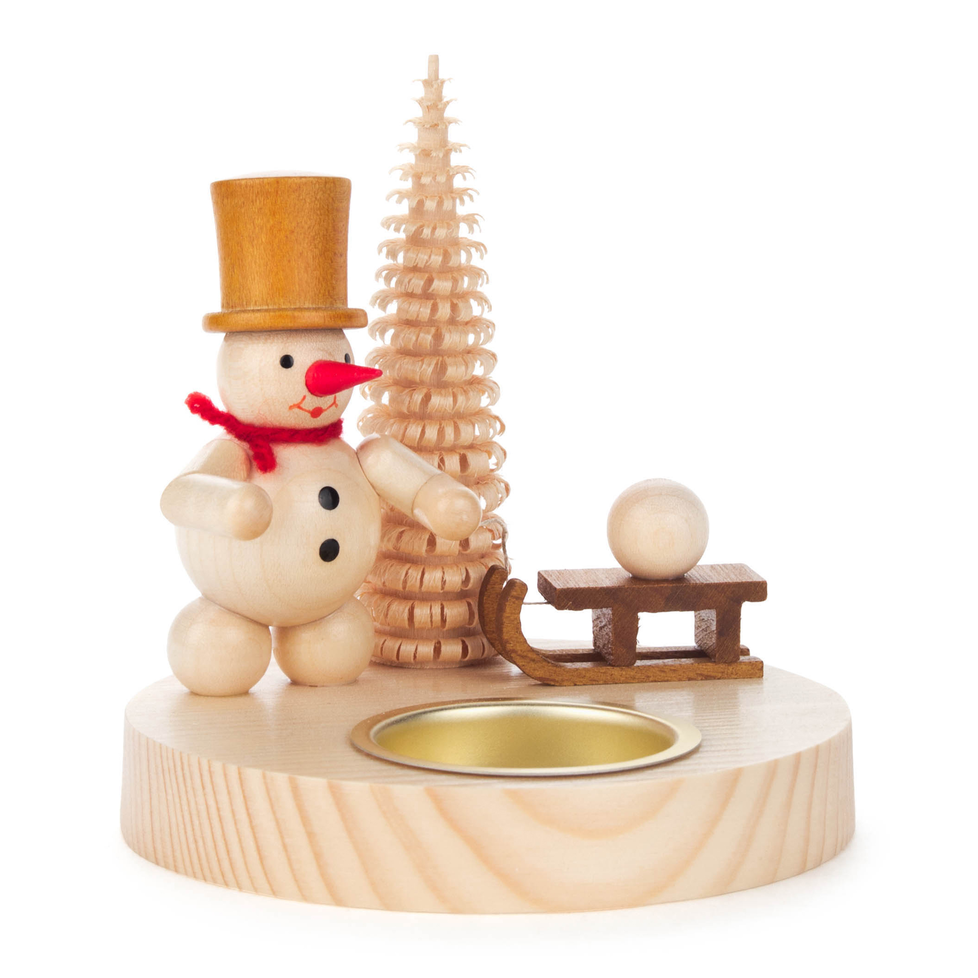 Kerzenhalter Schneemann mit Schlitten Kerzenhalter Schneemann mit Schlitten