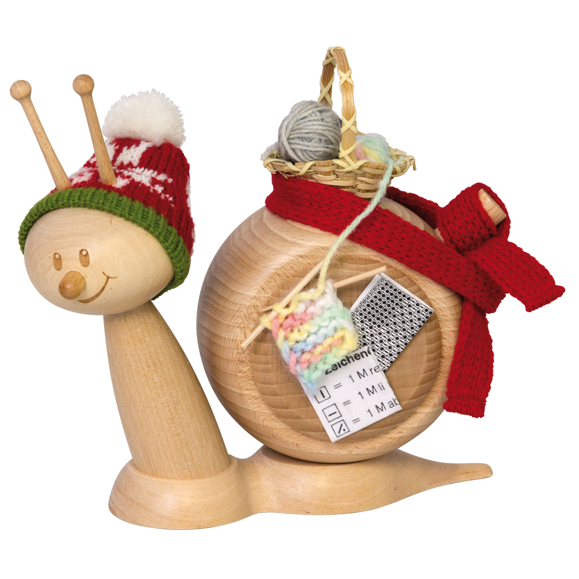 Schnecke mit Strickzeug Schnecke mit Strickzeug