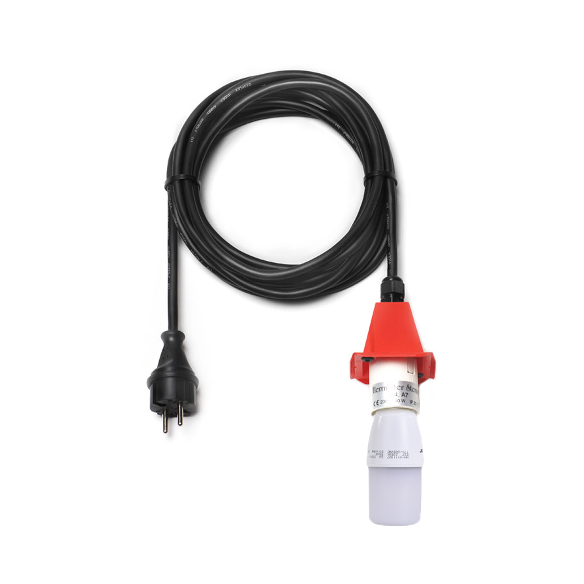Außenkabel mit roter Kappe, E27/5 Meter