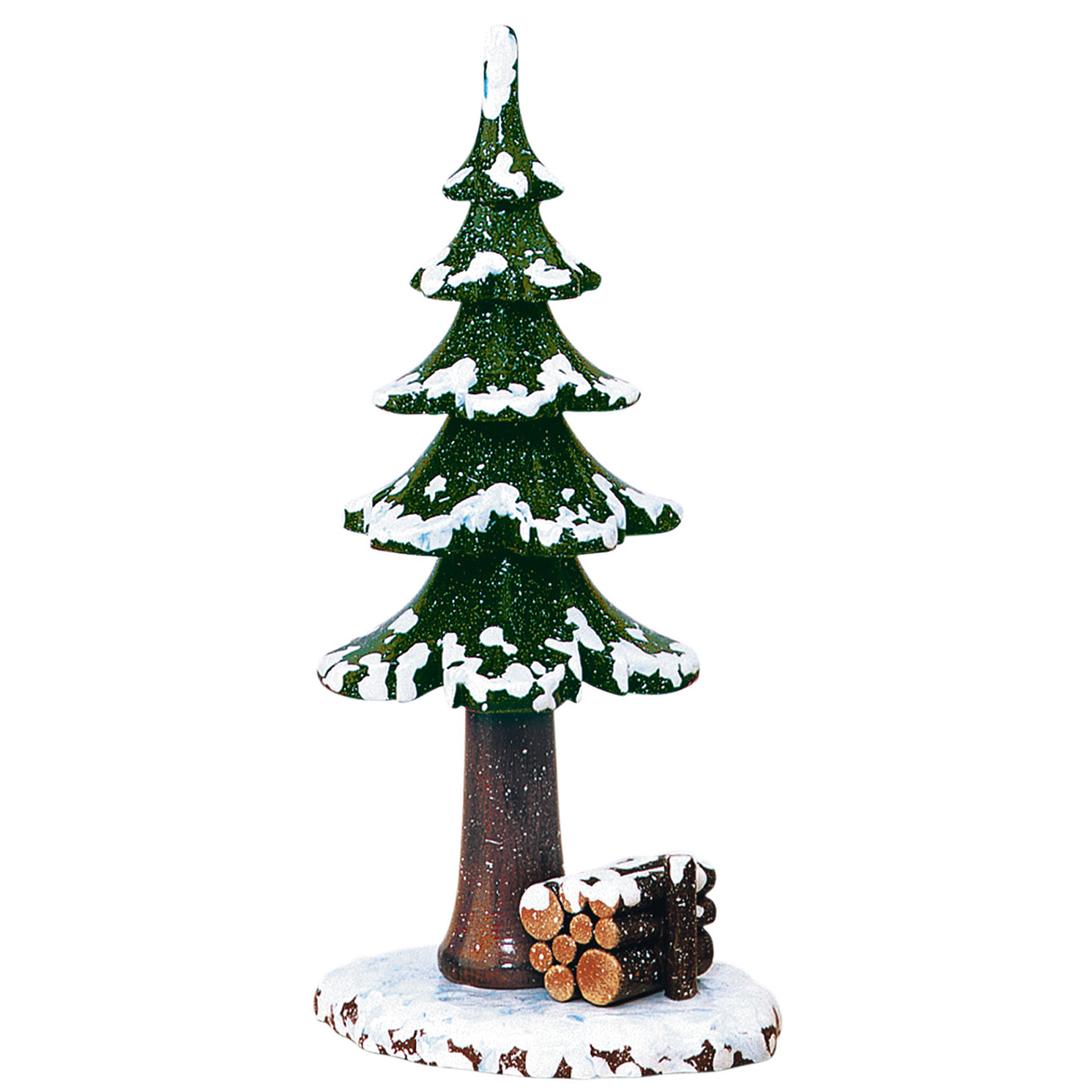 Winterbaum mit Holzstapel