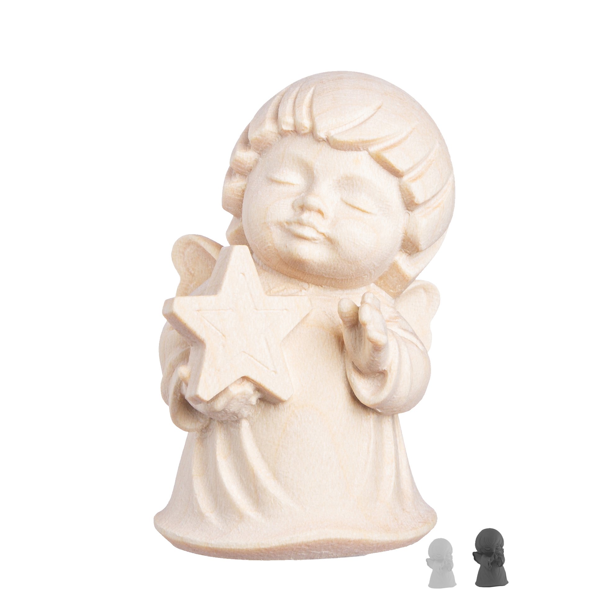 Engel mit Stern 7cm, natur