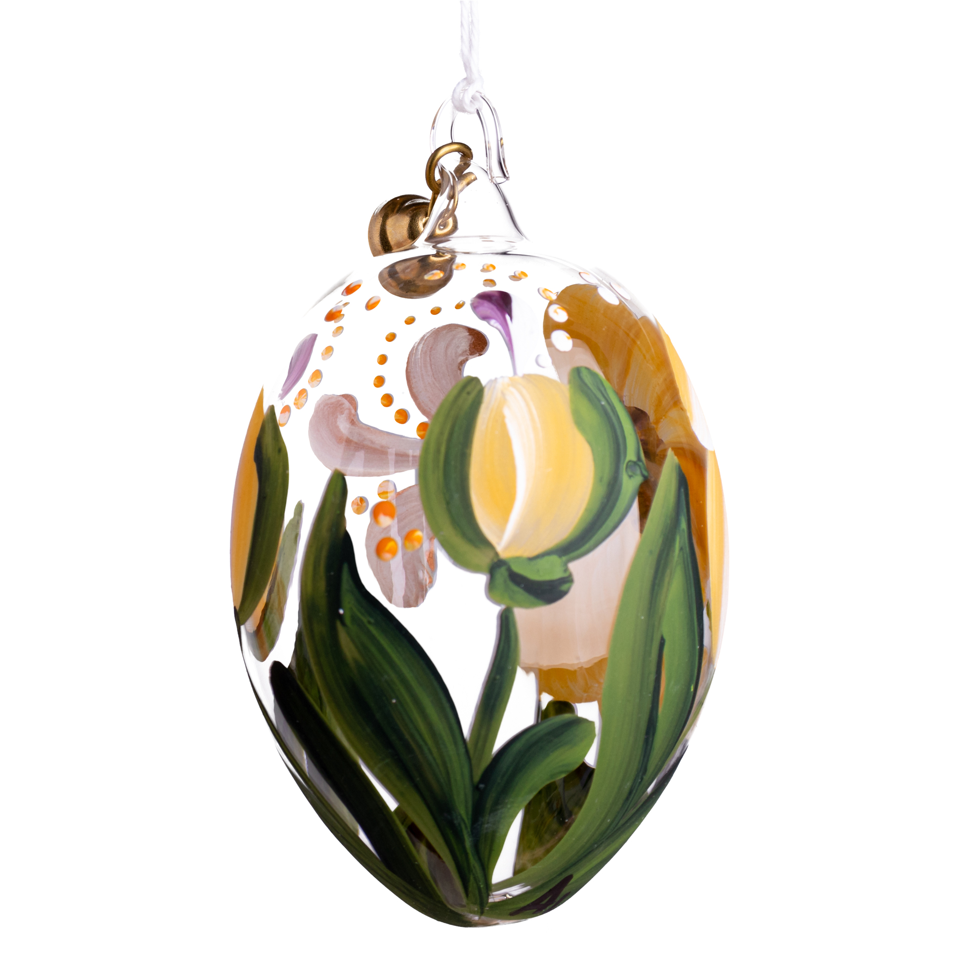 Baumschmuck Glasei Blumen, gelb