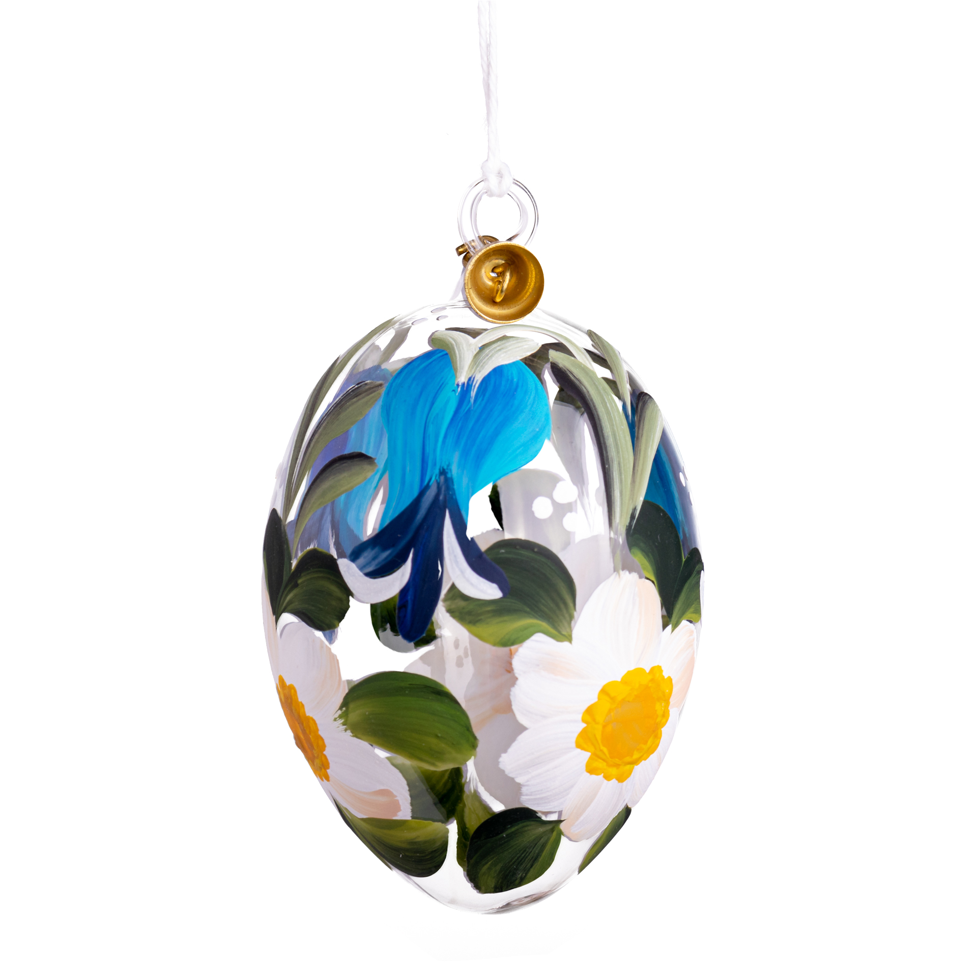 Baumschmuck Glasei Primel, weiß