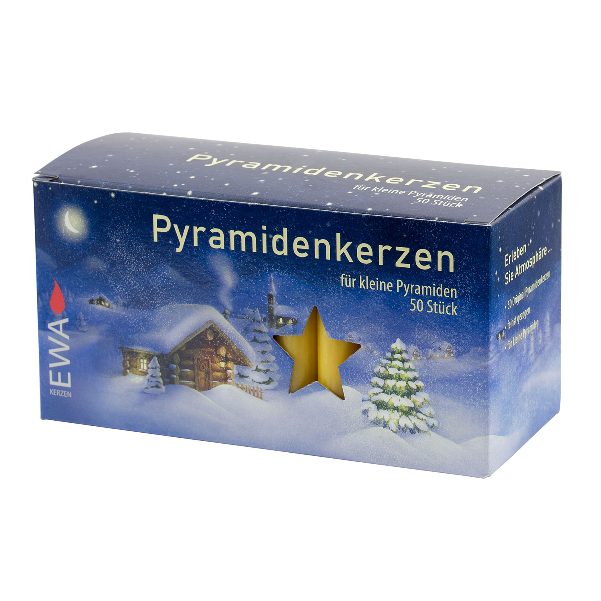 Pyramidenkerzen, 50er Pack/natur 