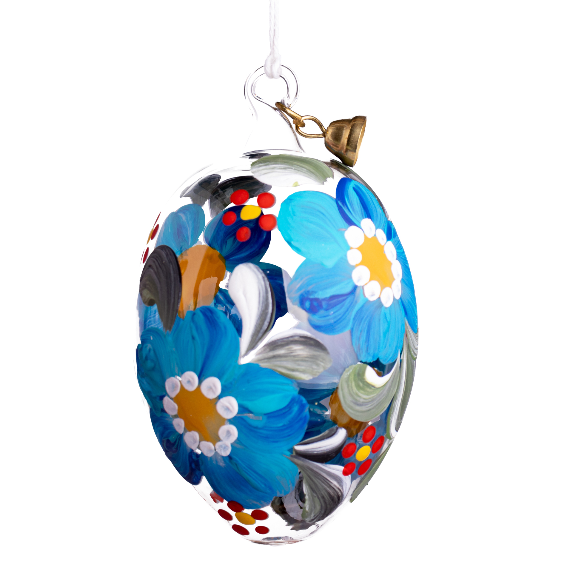 Baumschmuck Glasei Blumen, blau