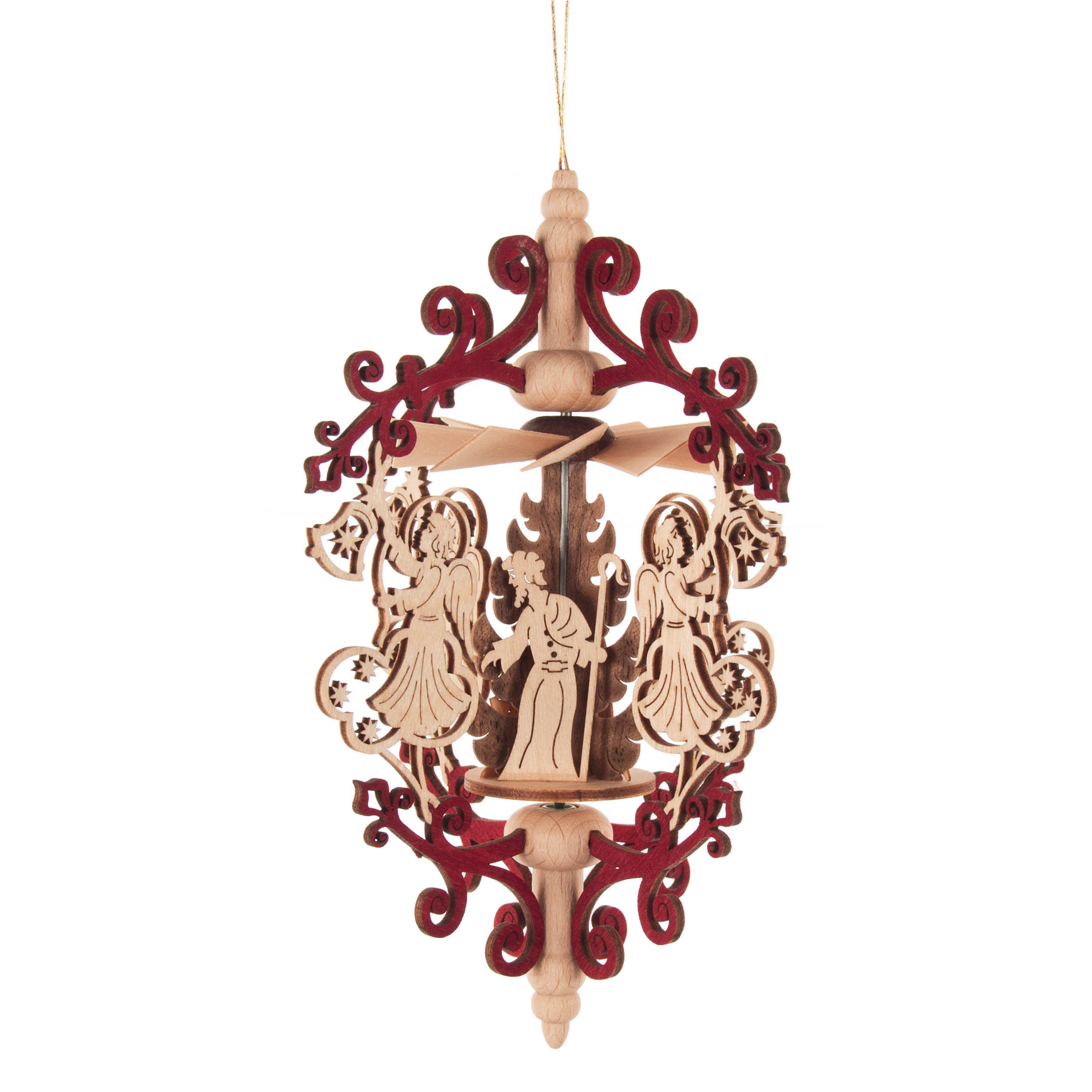 Mini Pyramide Christi Geburt und Engel, Wärmespiel hängend Mini Pyramide Christi Geburt und Engel, Wärmespiel hängend