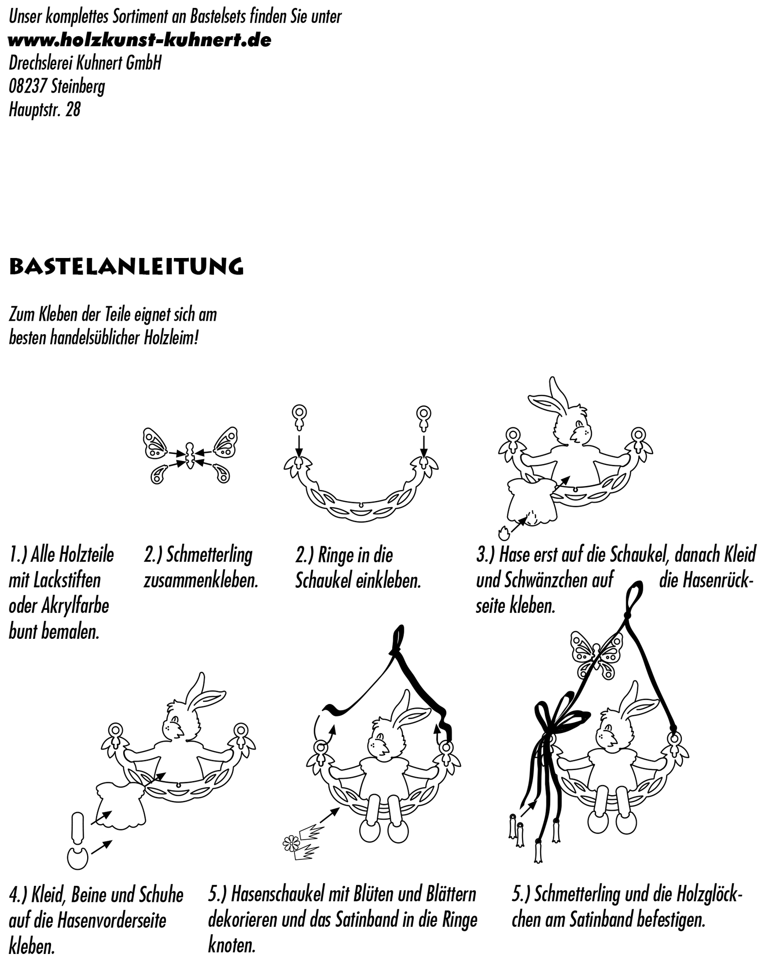 Bastelset Fensterbild Hasenschaukel