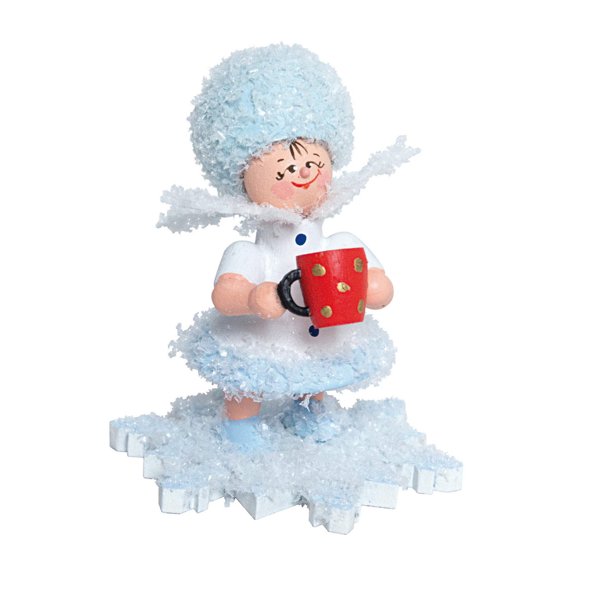 Schneeflöckchen mit Glühweintasse Schneeflöckchen mit Glühweintasse