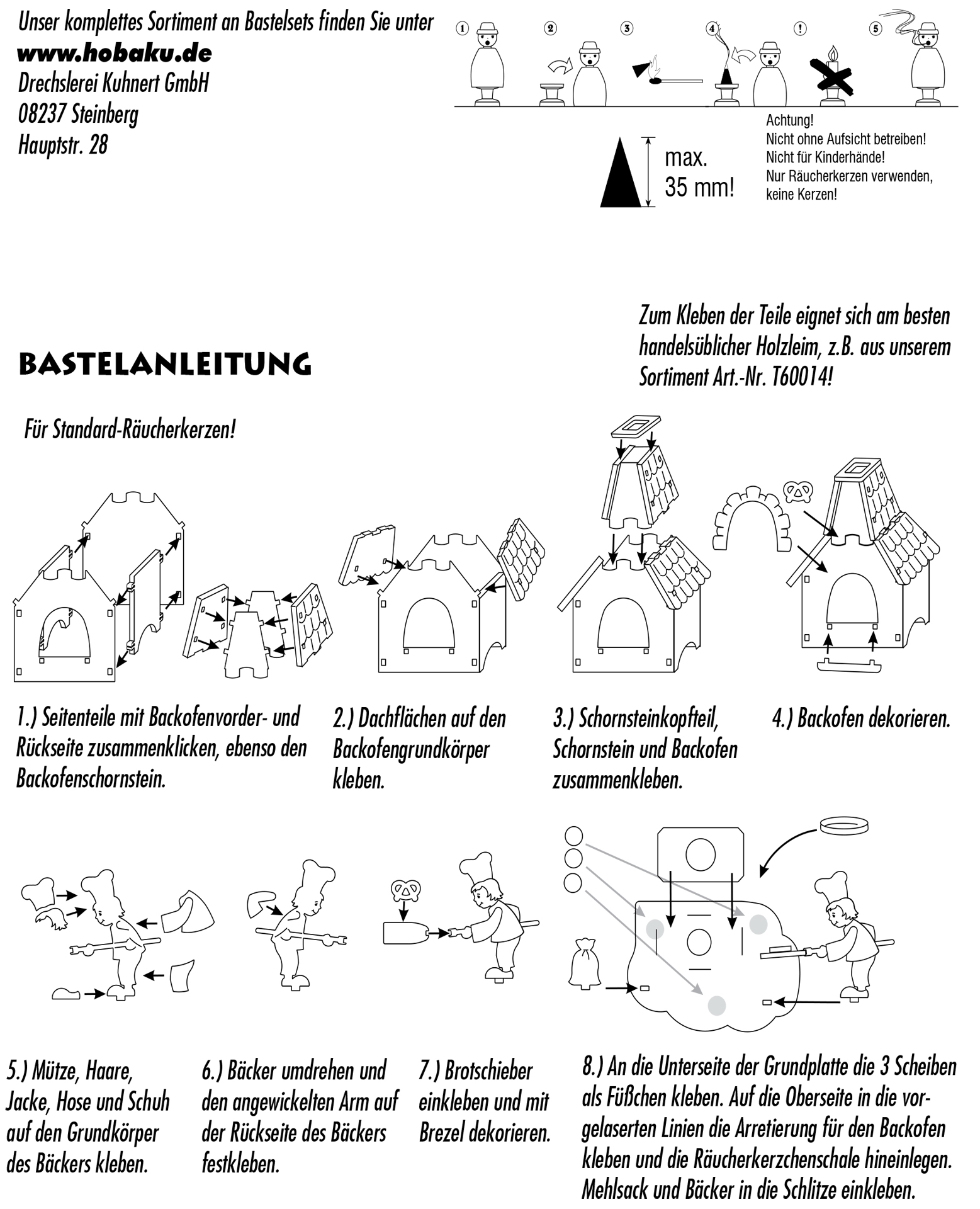 Bastelset Räucherkerzenbackofen