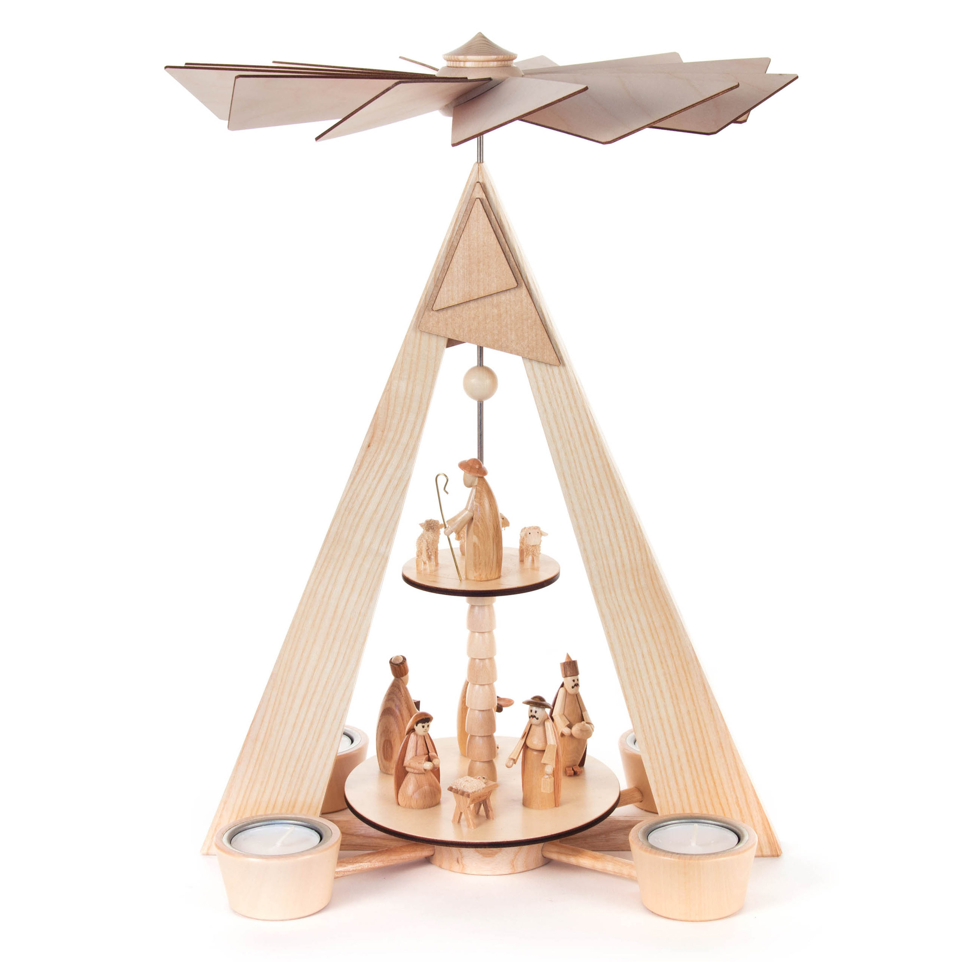 Pyramide Christi Geburt, für Teelichte