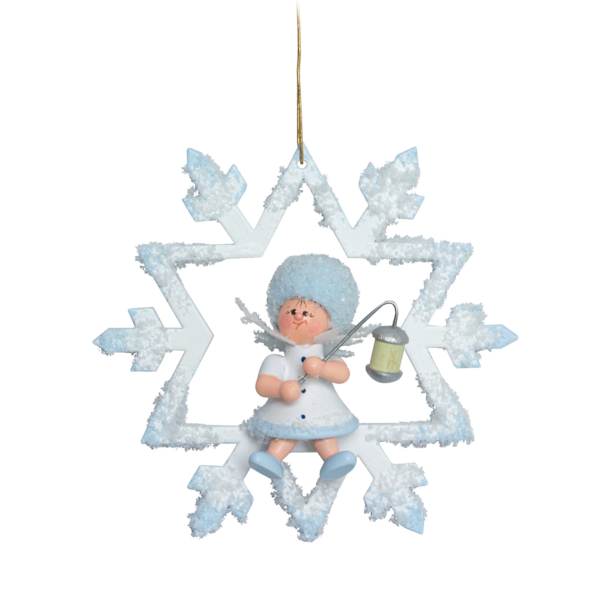 Baumschmuck Schneeflöckchen mit Lampion im Kristall