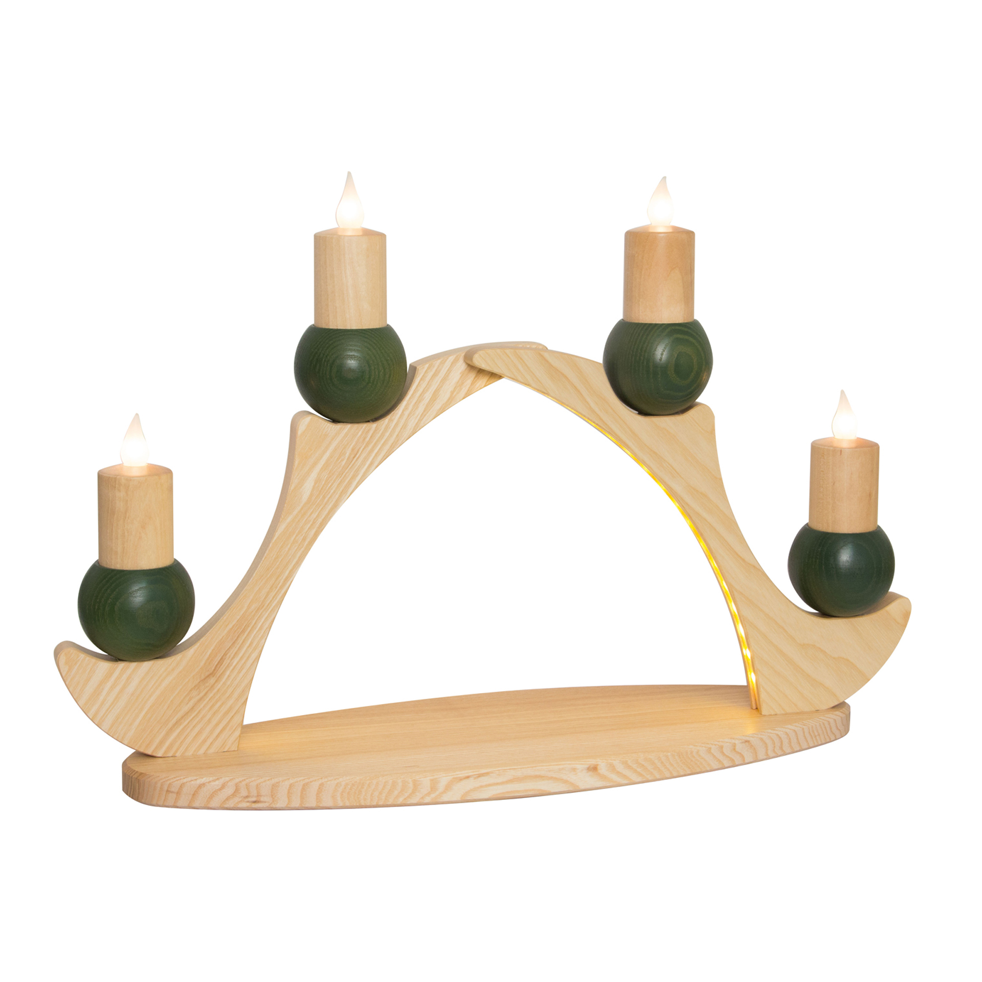 Fensterbogen 4 Kerzen, elektr. grün Fensterbogen 4 Kerzen, elektr. grün