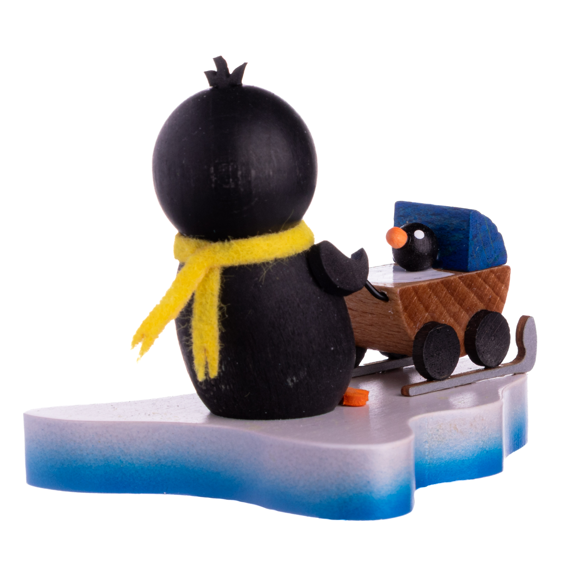Pinguin auf Eisscholle "Nachwuchs blau"