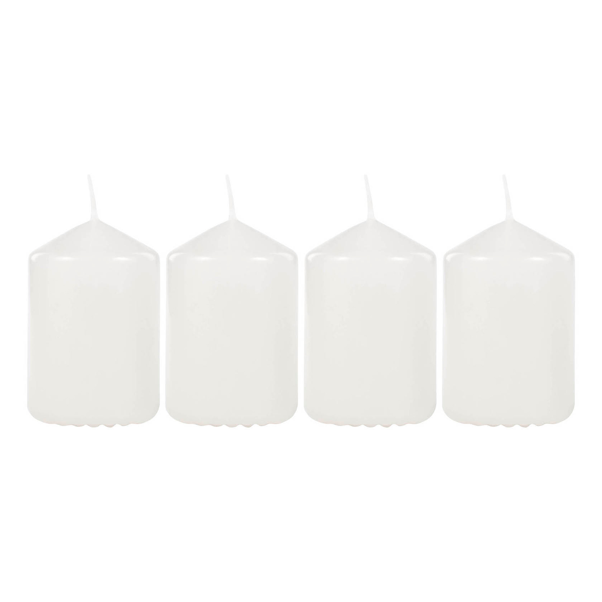 Stumpenkerzen weiß, 4er Set