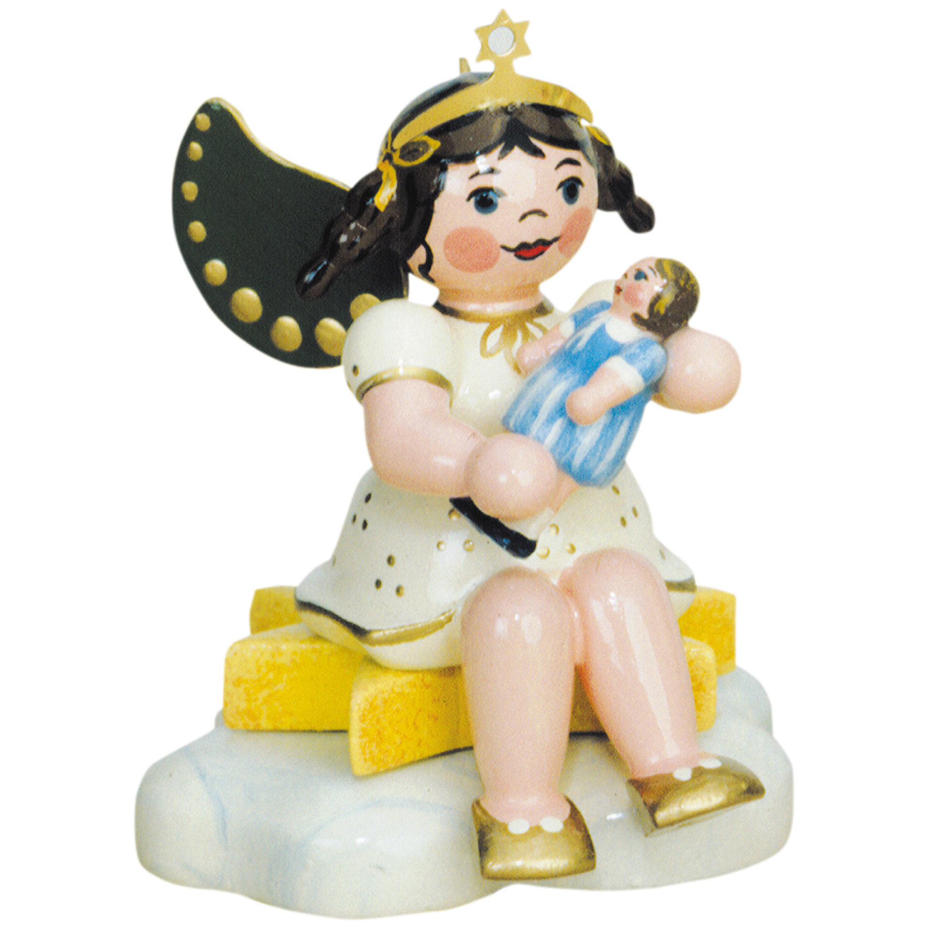 Engel mit Puppe, sitzend Engel mit Puppe, sitzend
