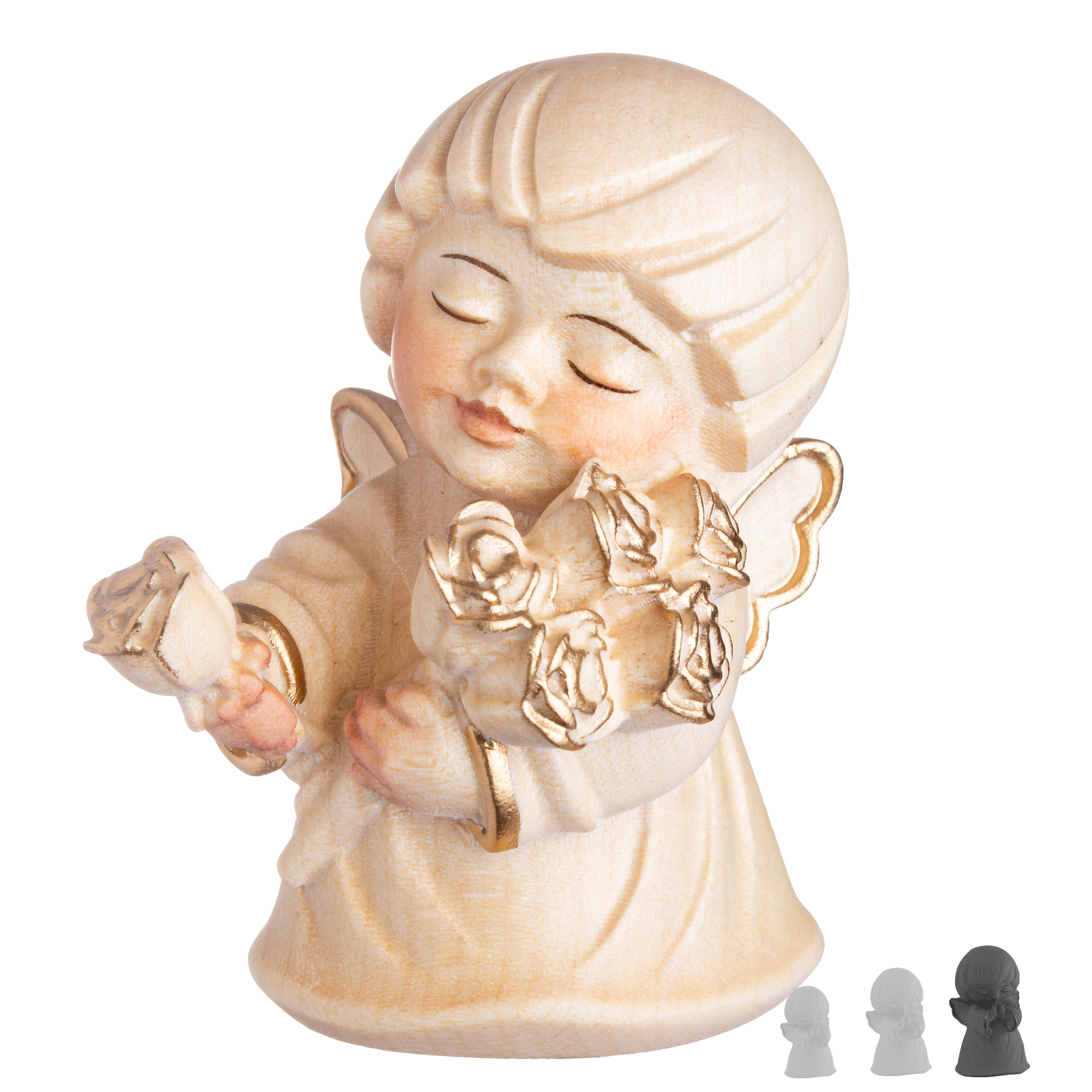 Engel mit Blumen 10cm, alabaster Engel mit Blumen 10cm, alabaster