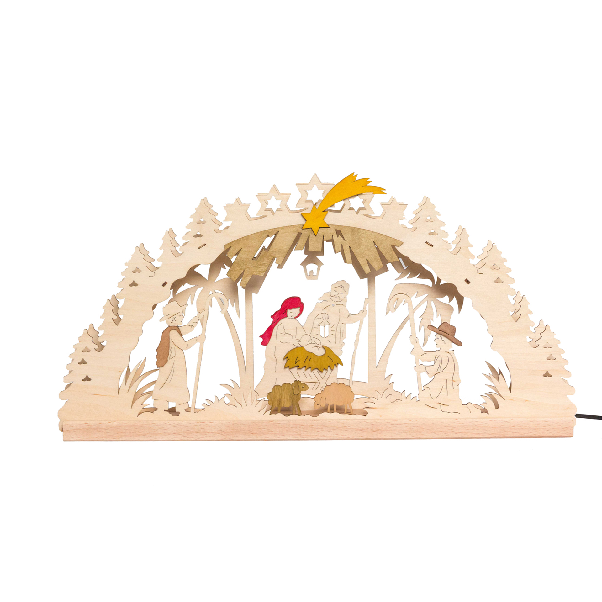 Bastelset Schwibbogen Krippe, elektrisch mit LED-Band