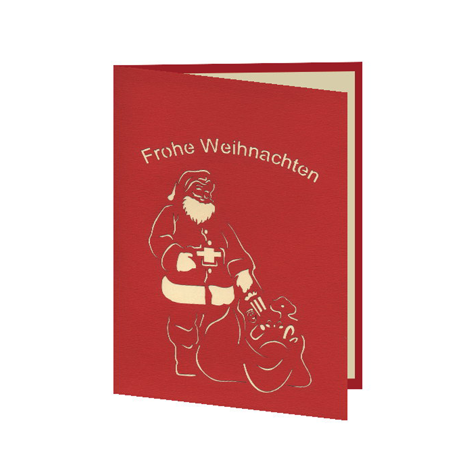 3D-Karte Weihnachtsmann mit Geschenken