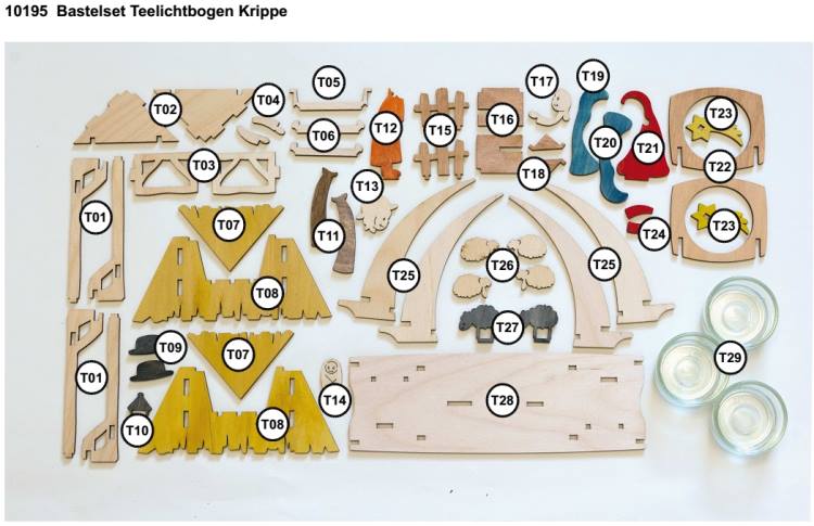 Bastelset Teelichtbogen Krippe