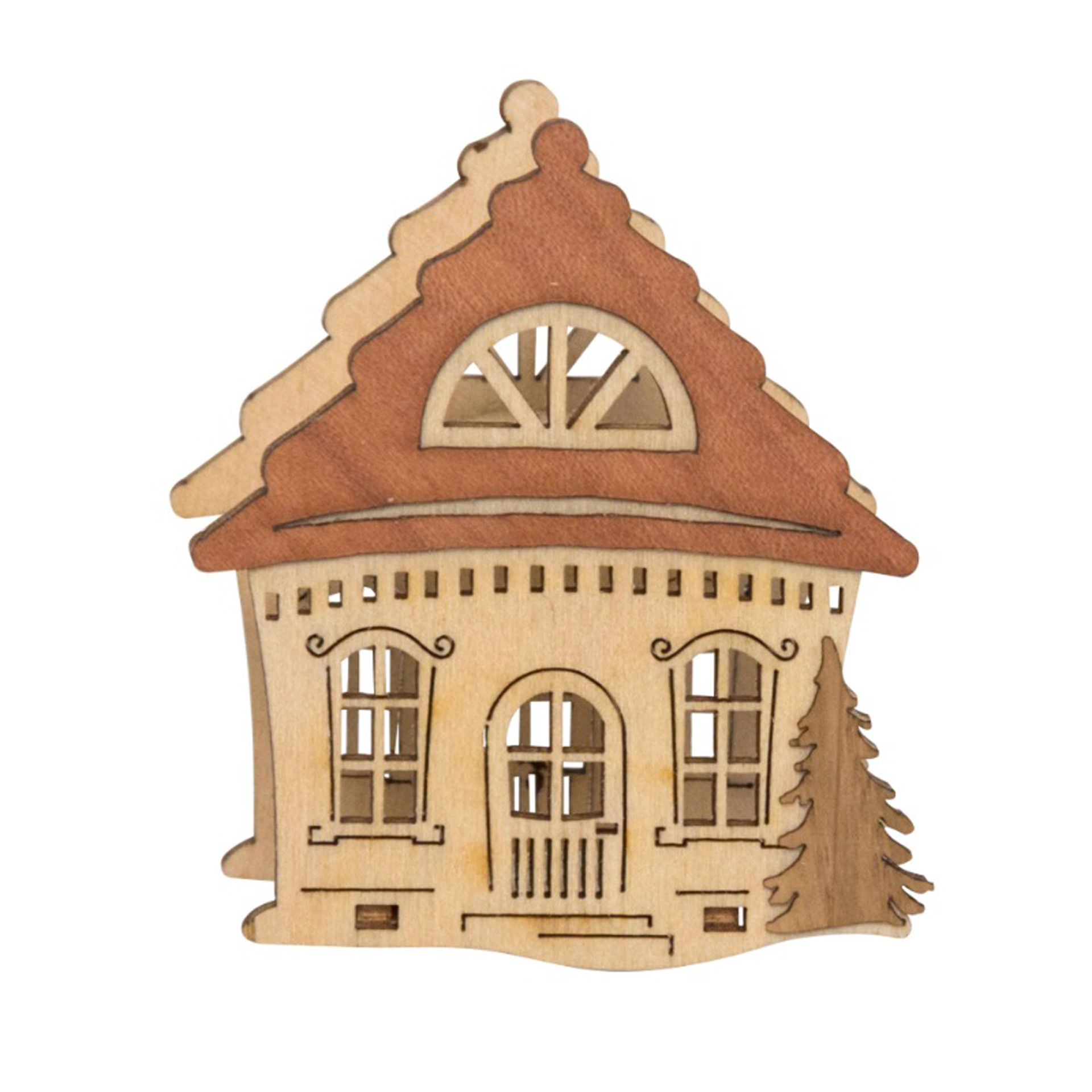 Kerzenaufstecker Haus mit Baum Kerzenaufstecker Haus mit Baum