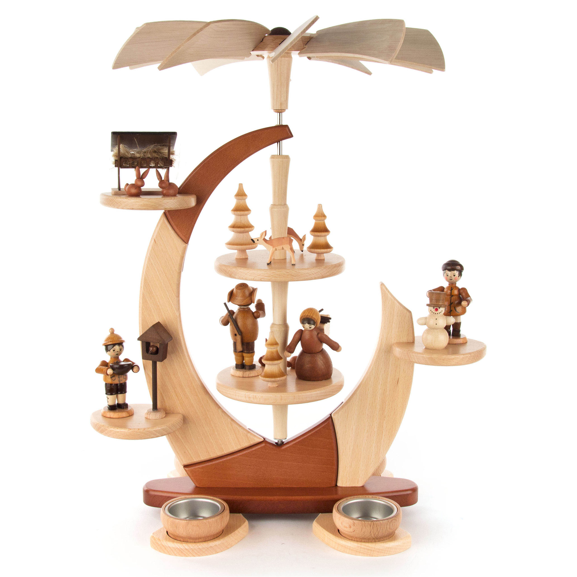 Pyramide "Segel" mit Waldfiguren, für Teelichte Pyramide "Segel" mit Waldfiguren, für Teelichte