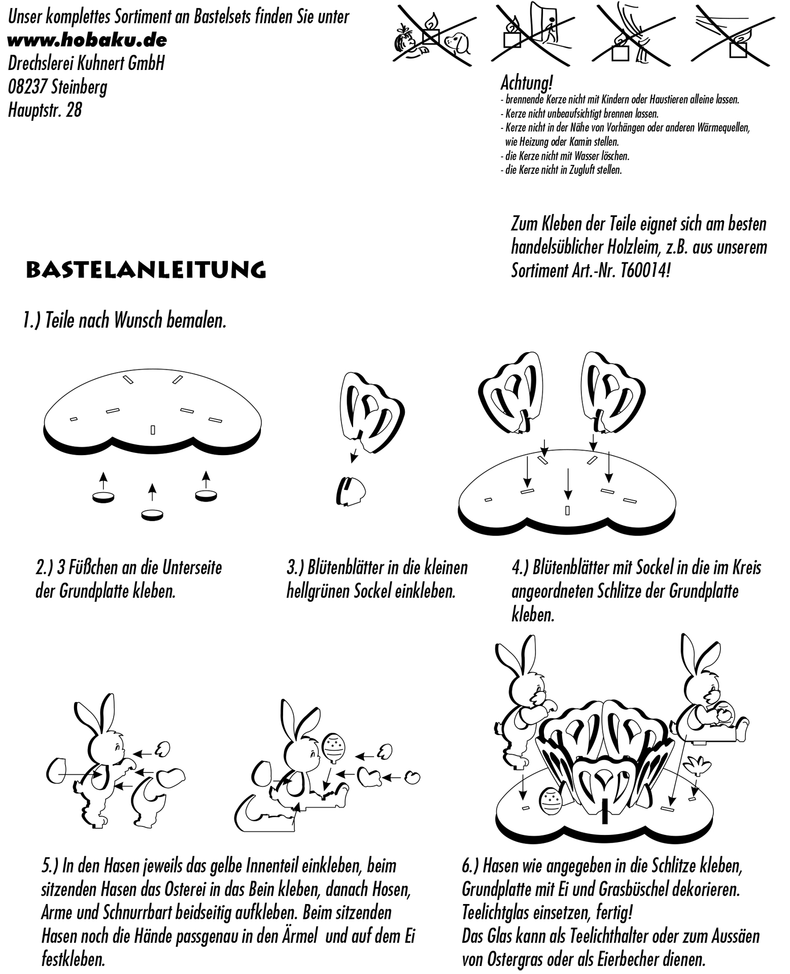 Bastelset Teelichthalter Osterhasen Paar