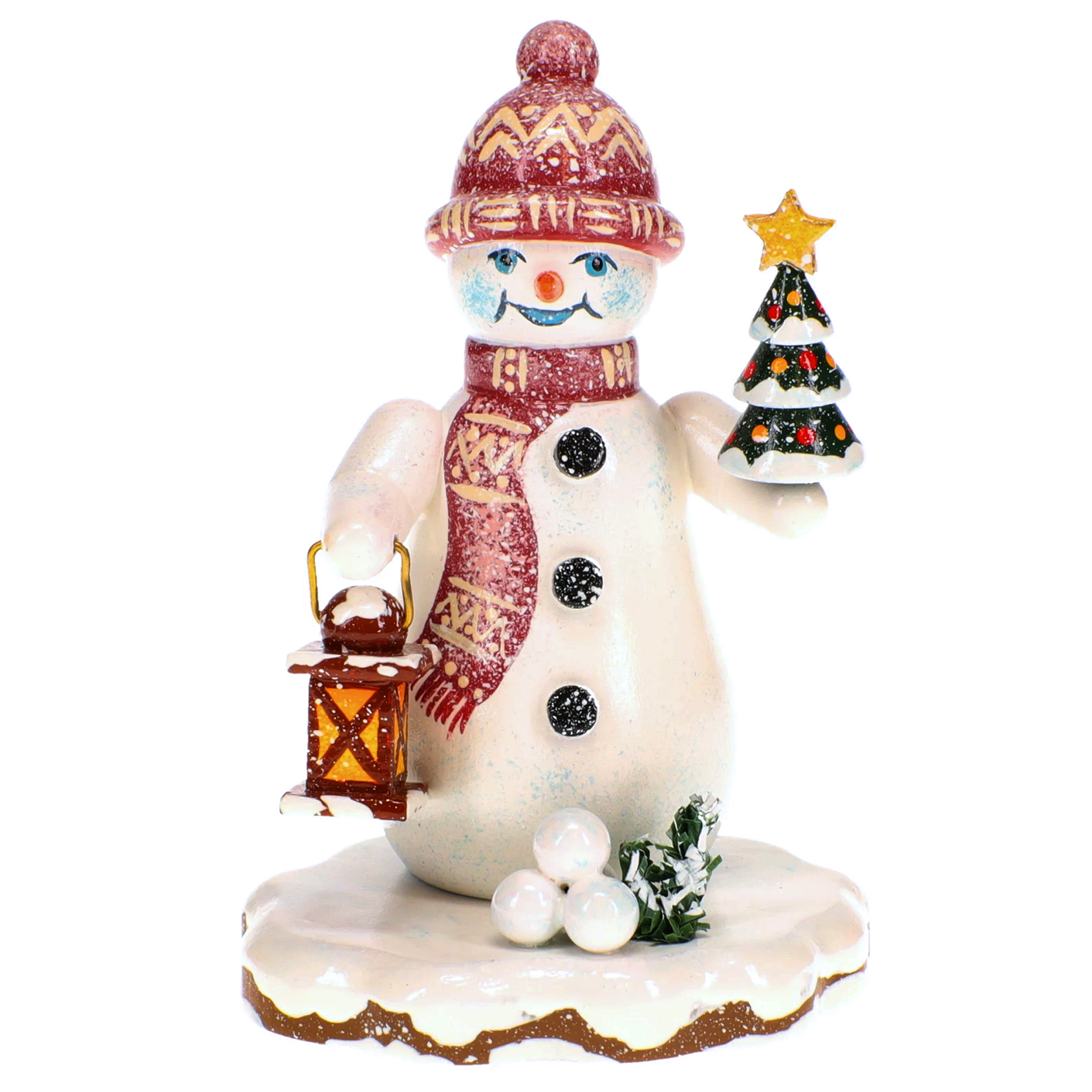 Winterkind Schneemann Tannenlicht