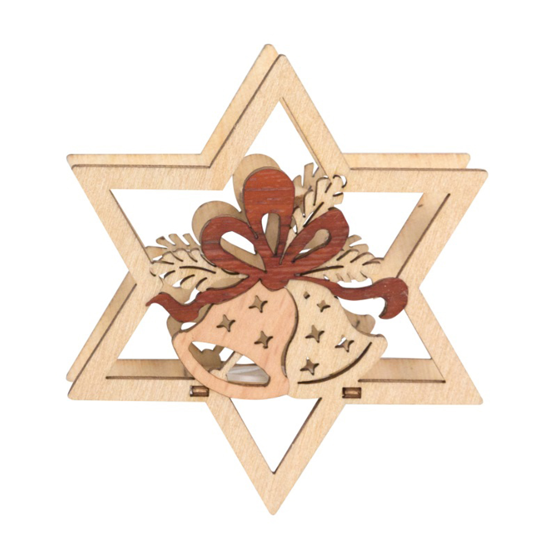 Kerzenaufstecker Stern mit Glocken Kerzenaufstecker Stern mit Glocken