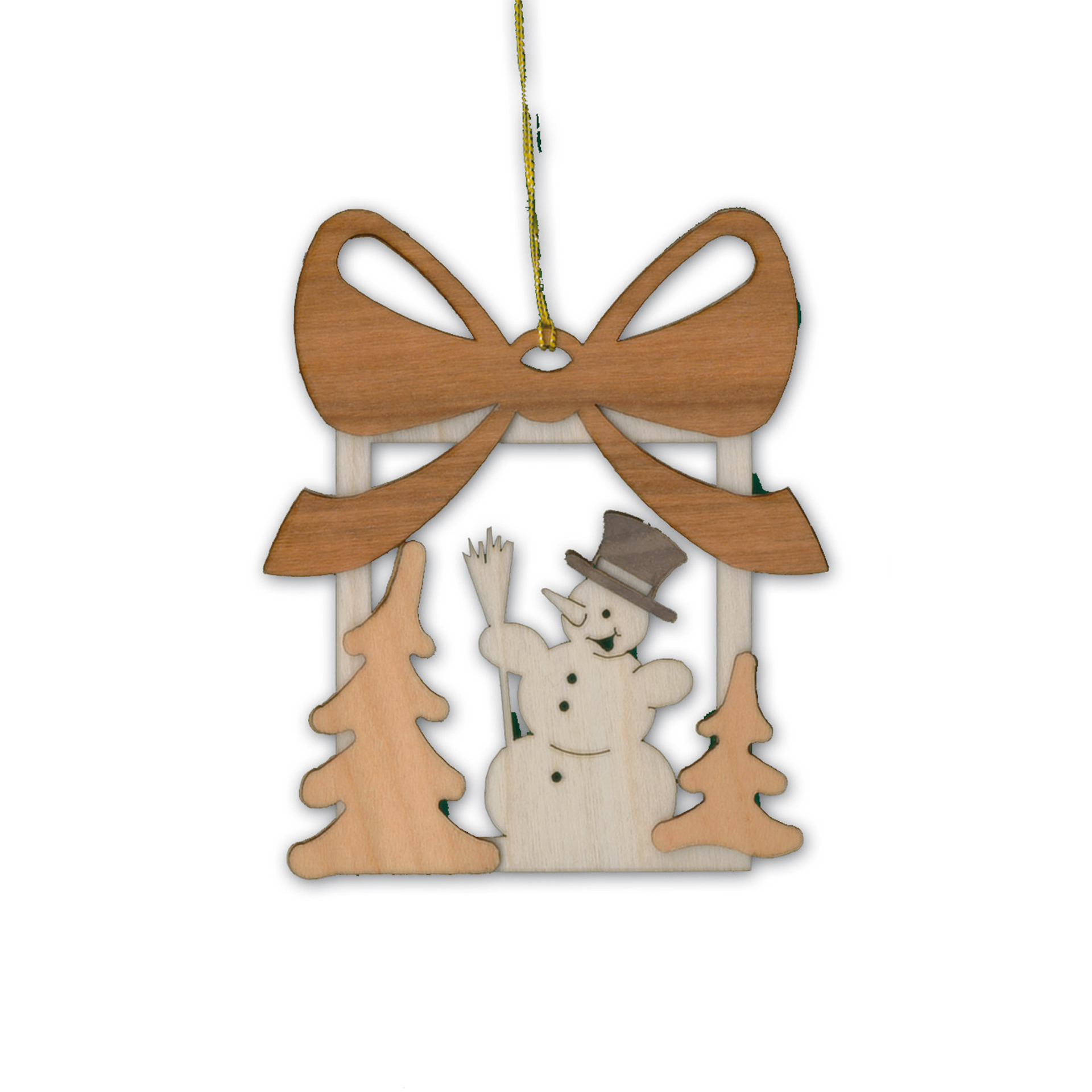 Baumschmuck Geschenk mit Schneemann