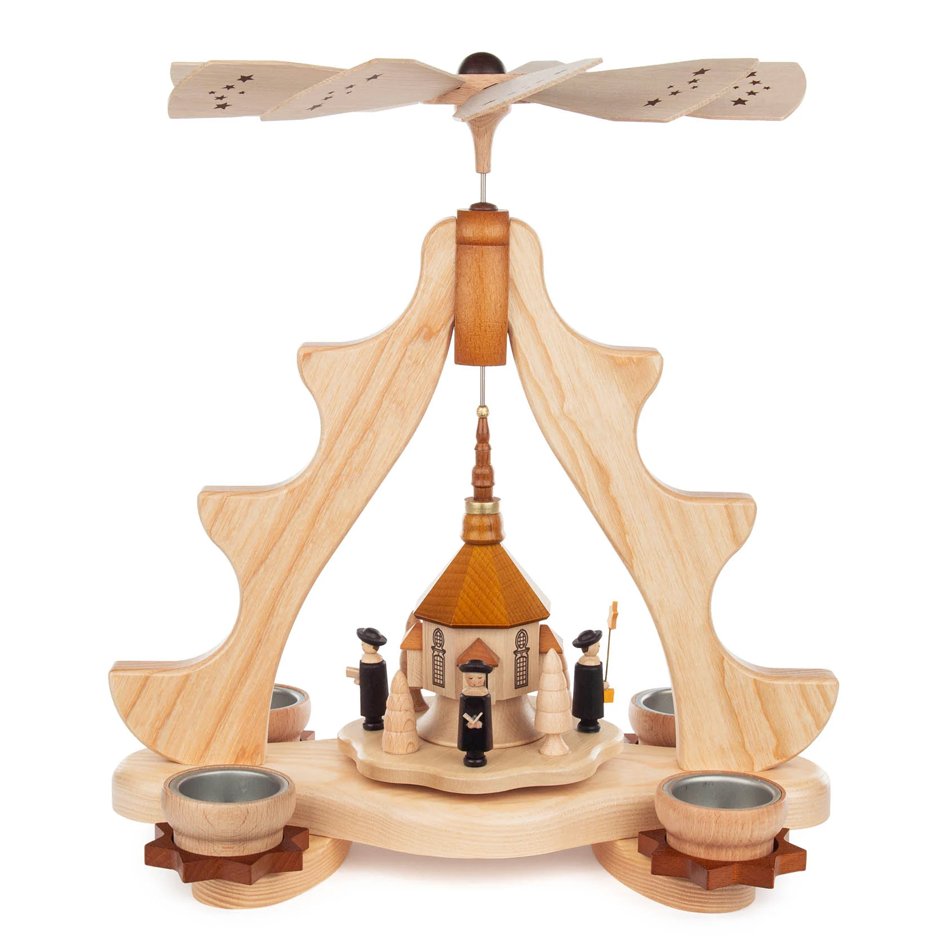 Pyramide Seiffener Kirche, für Teelichte