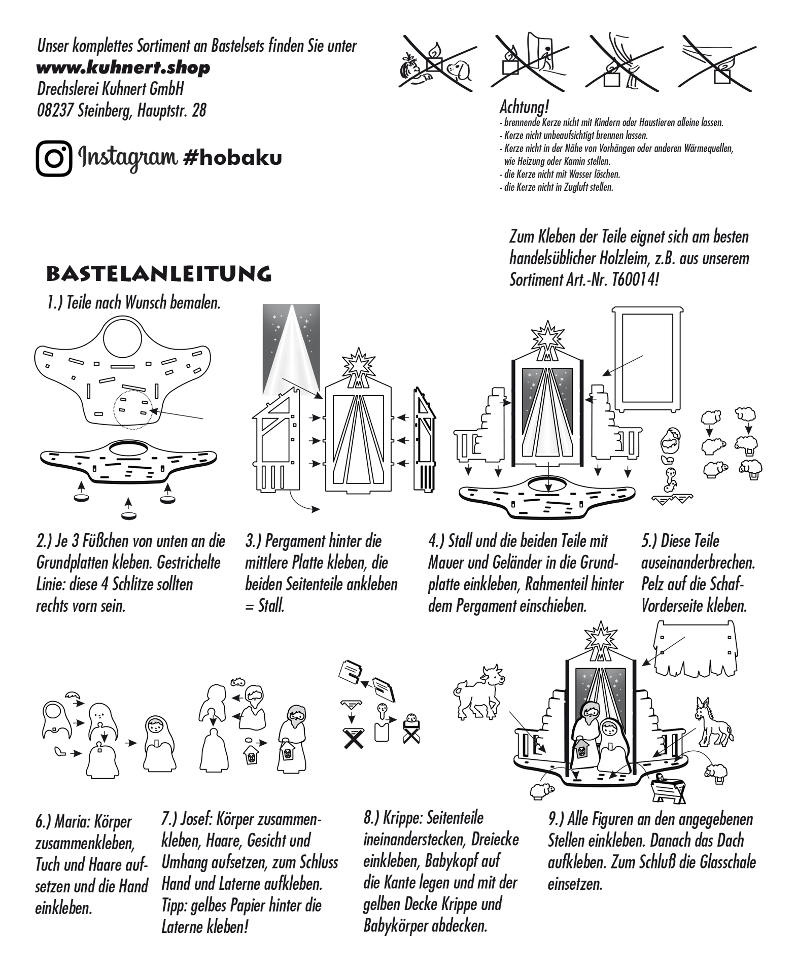 Bastelset Teelichthalter Krippe 