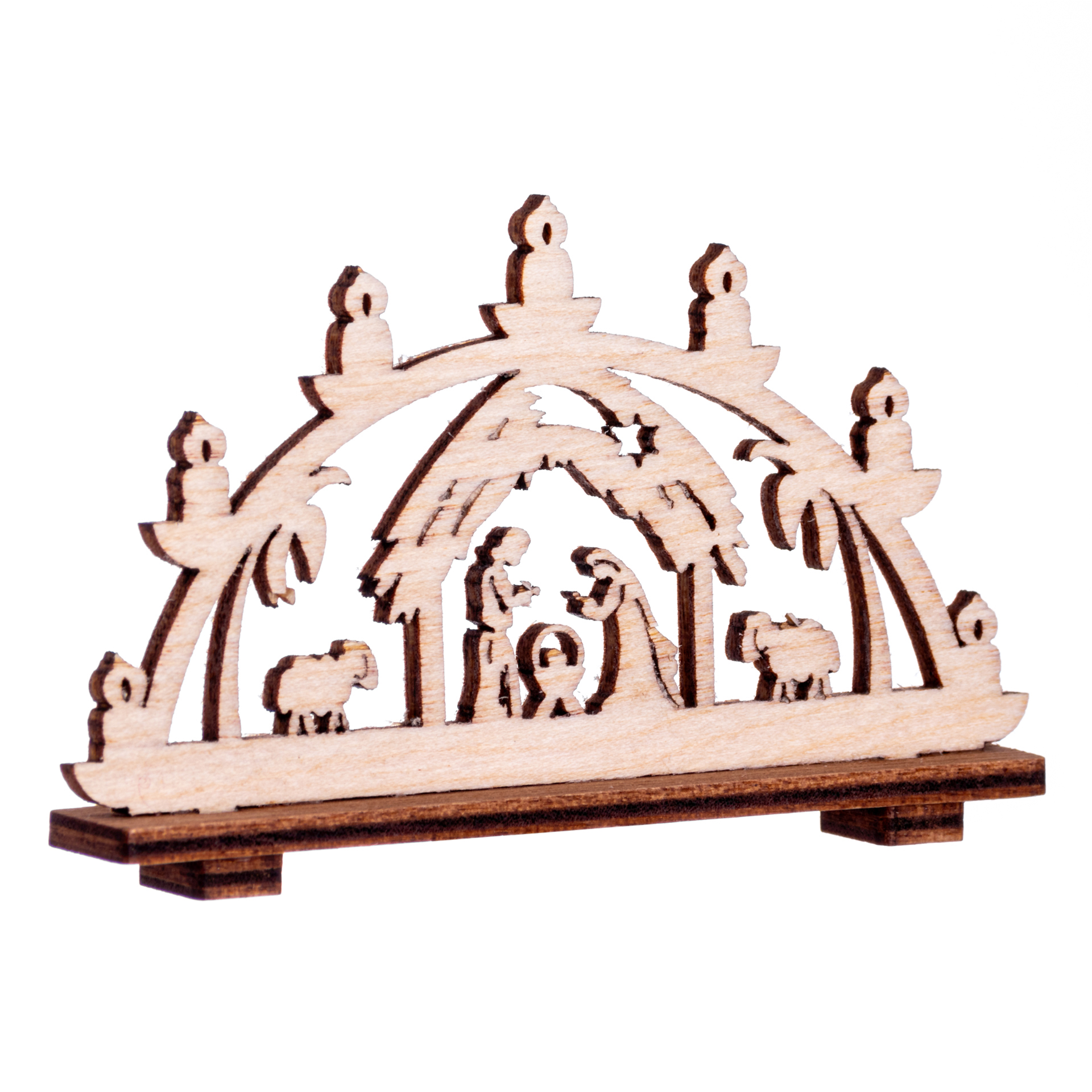 Miniatur Schwibbogen Krippe, einfach 