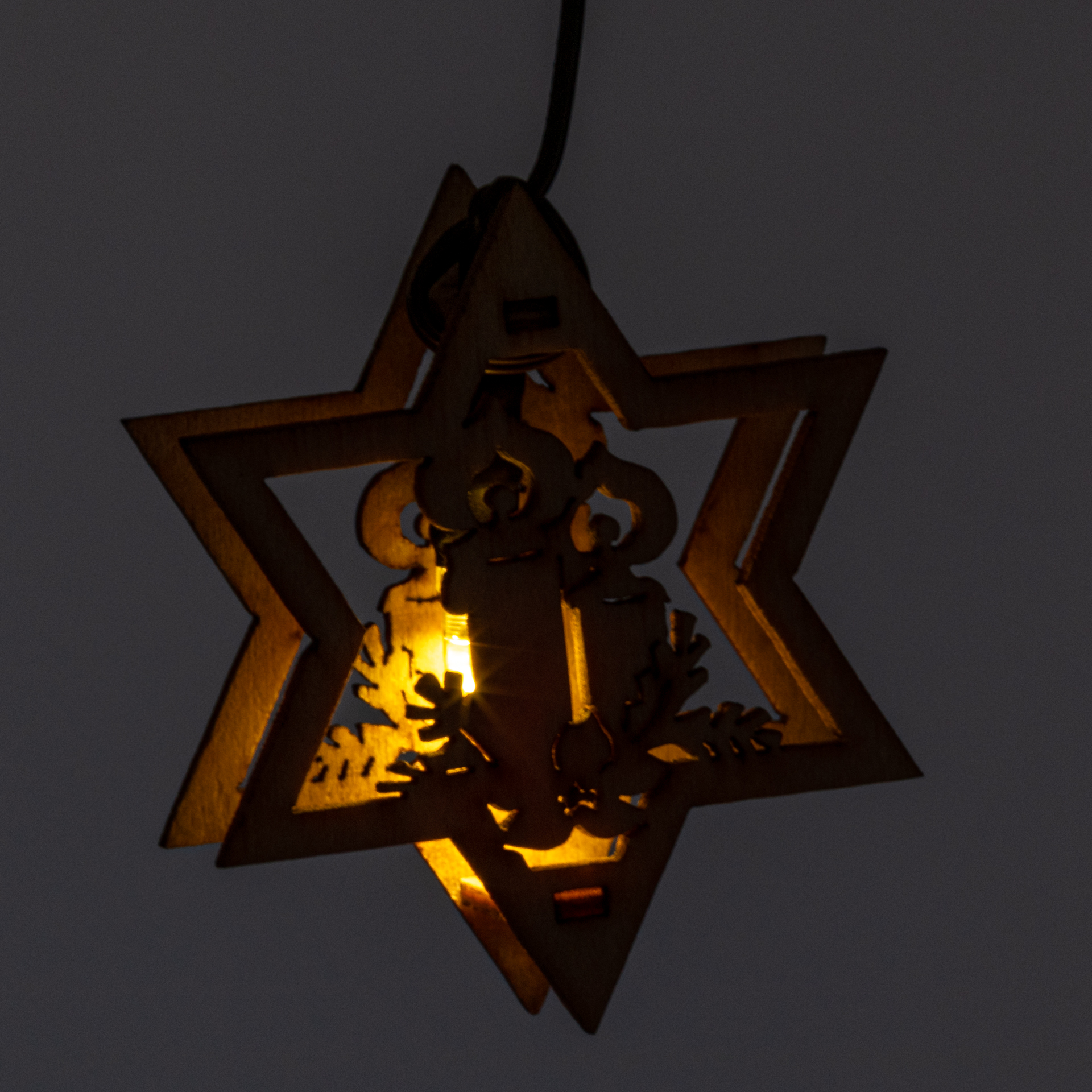 Miniatur Fensterbild Stern mit Kerzen, elektrisch Miniatur Fensterbild Stern mit Kerzen, elektrisch