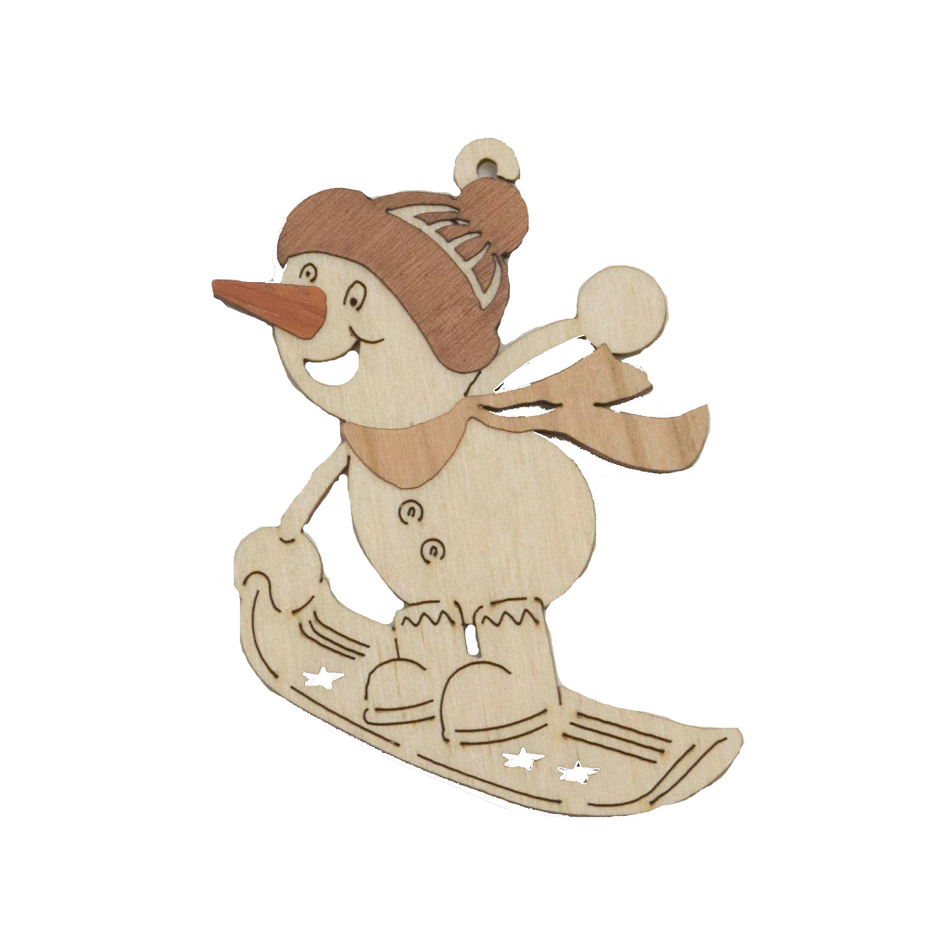 Baumschmuck Schneemann Sportler mit Snowboard Baumschmuck Schneemann Sportler mit Snowboard