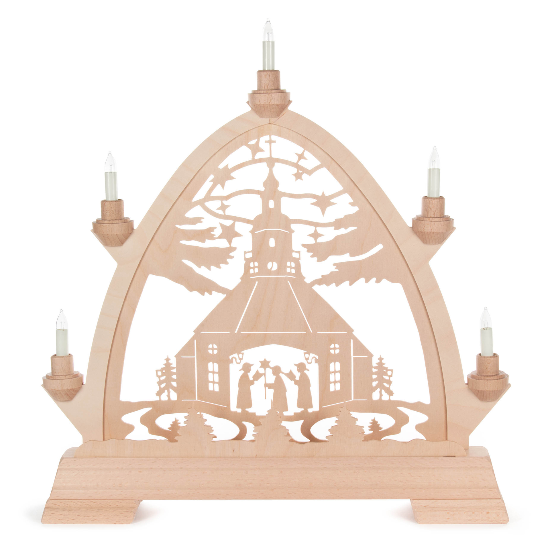 Schwibbogen Seiffener Kirche und Kurrende, Gothischer Bogen 